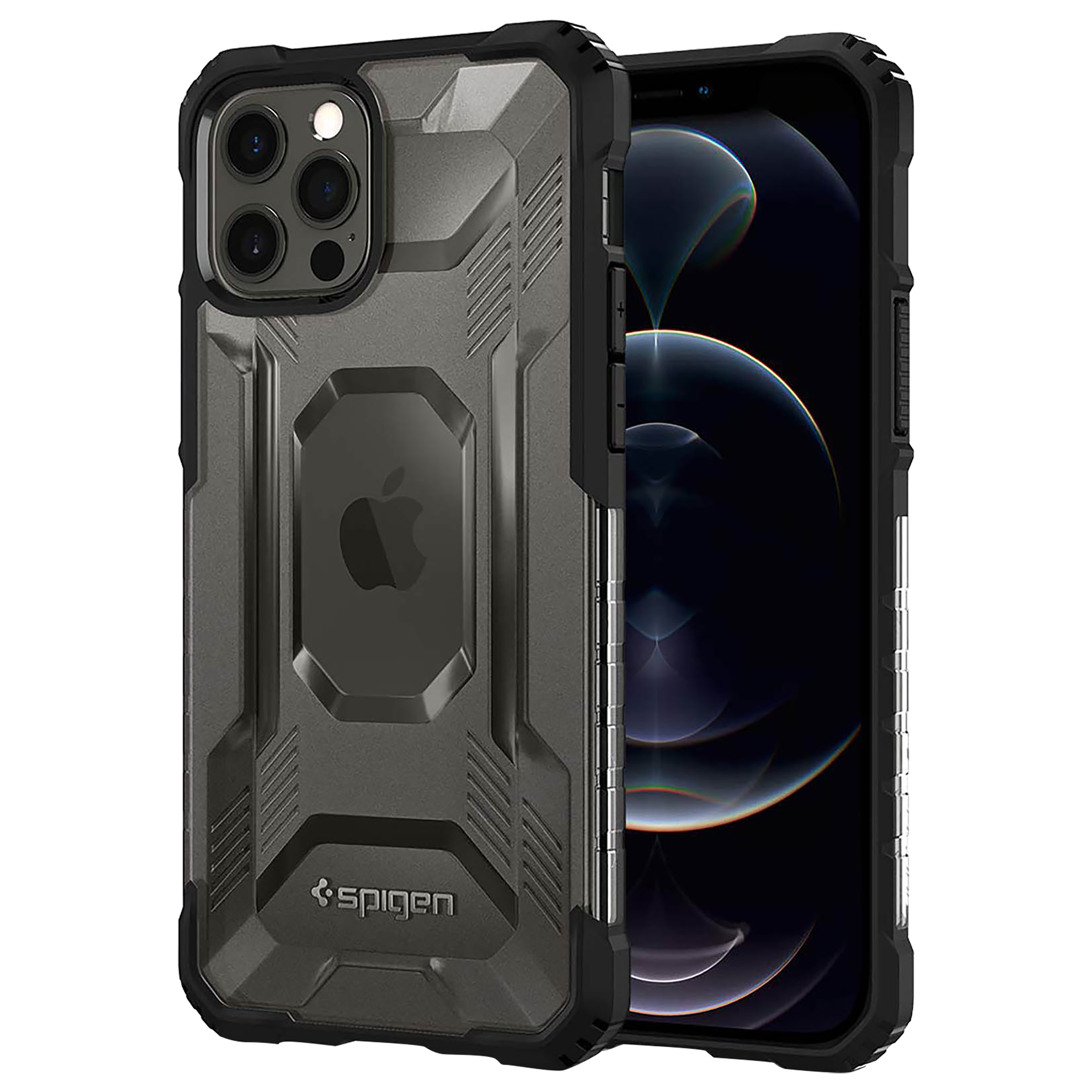 

Spigen Nitro Force TPU & PC Back Case For iPhone 12/iPhone 12 Pro (Air Cushion Technology, ACS02637, Matte Black), No color