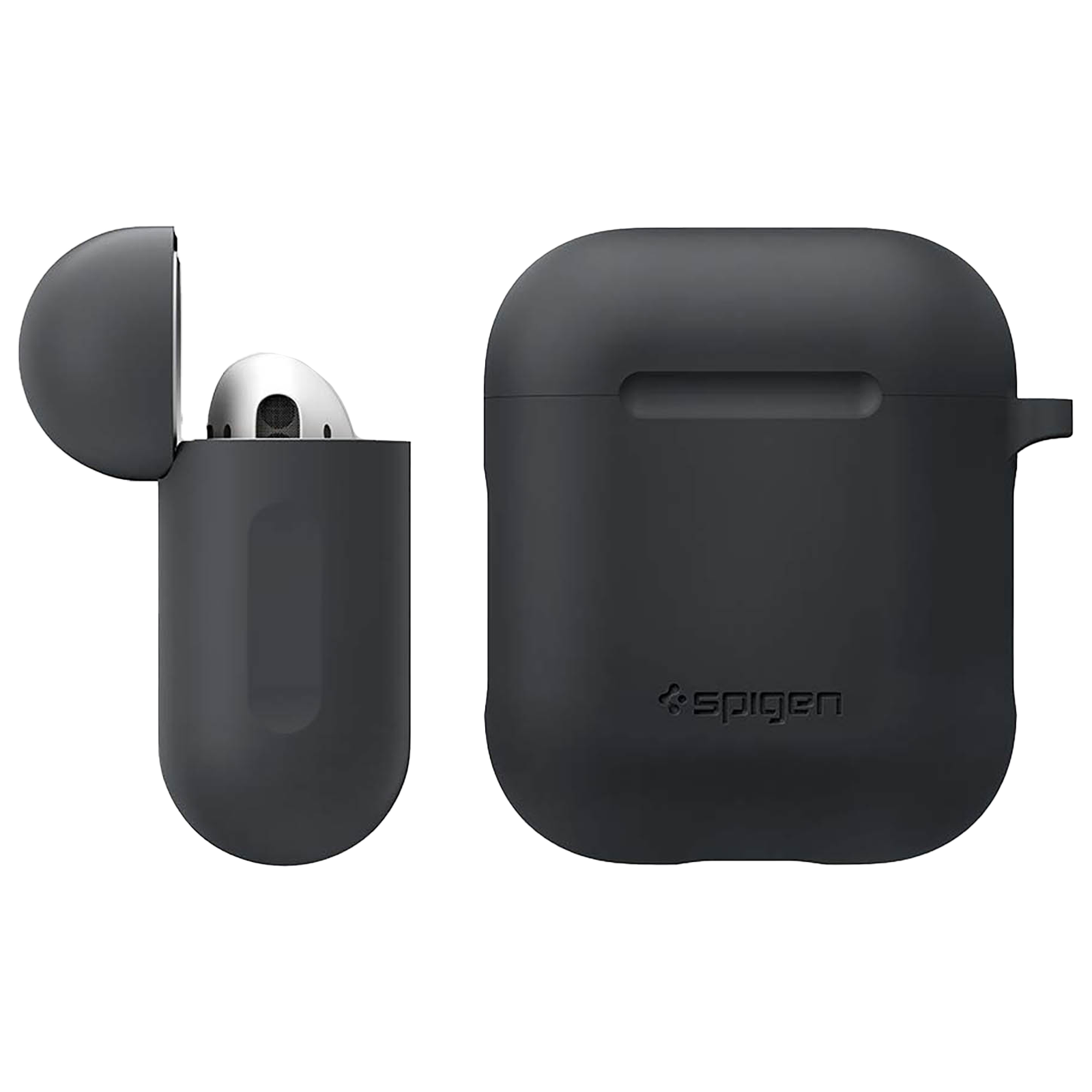 Spigen Silicone Fit Full Cover Case (For Airpods 1/Airpods 2, 066CS24811, Charcoal)_1