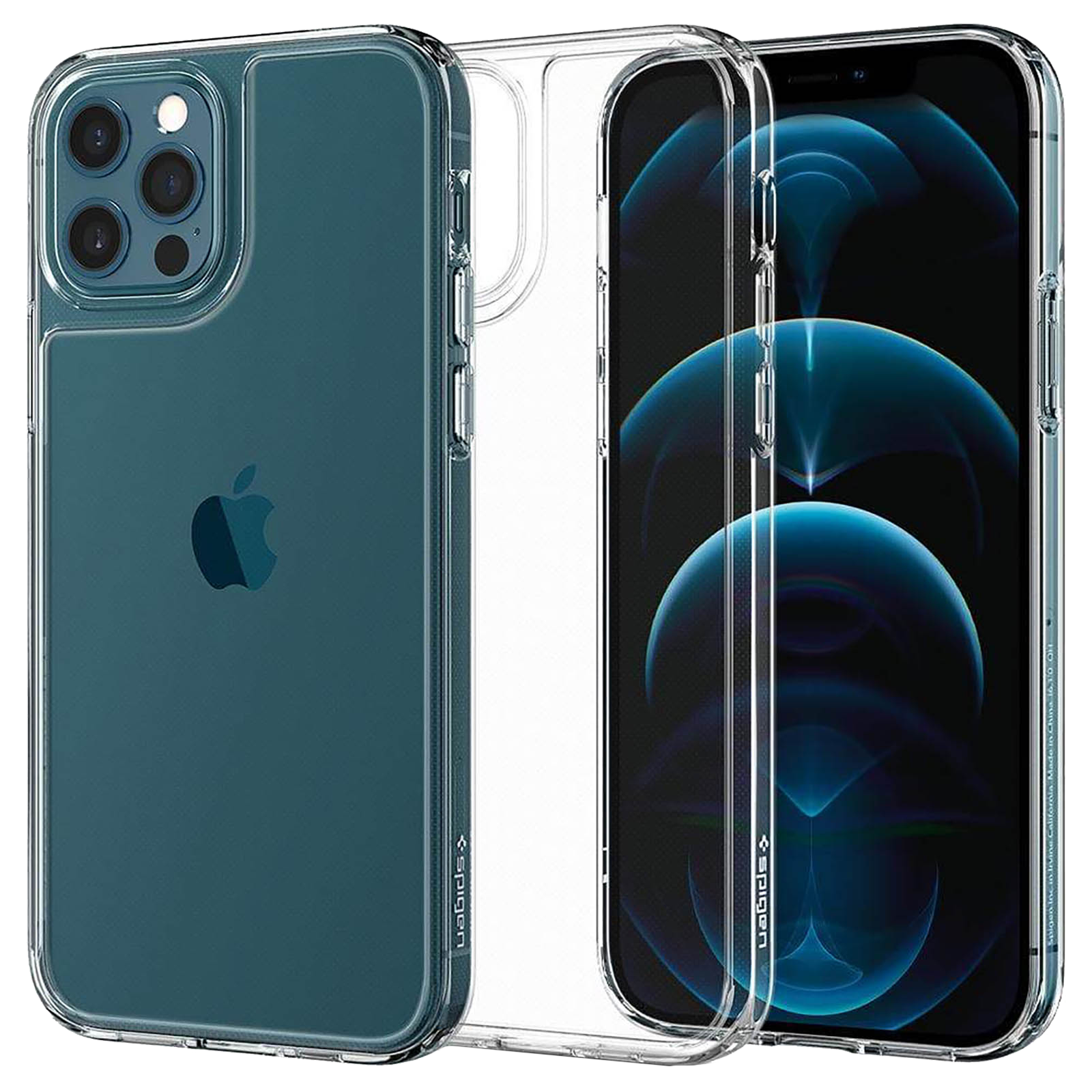 

Spigen Quartz Hybrid Glass, Tempered Glass & TPU Back Case For iPhone 12/iPhone 12 Pro (Slim & Grip-Friendly, ACS01705, Crystal Clear), No color