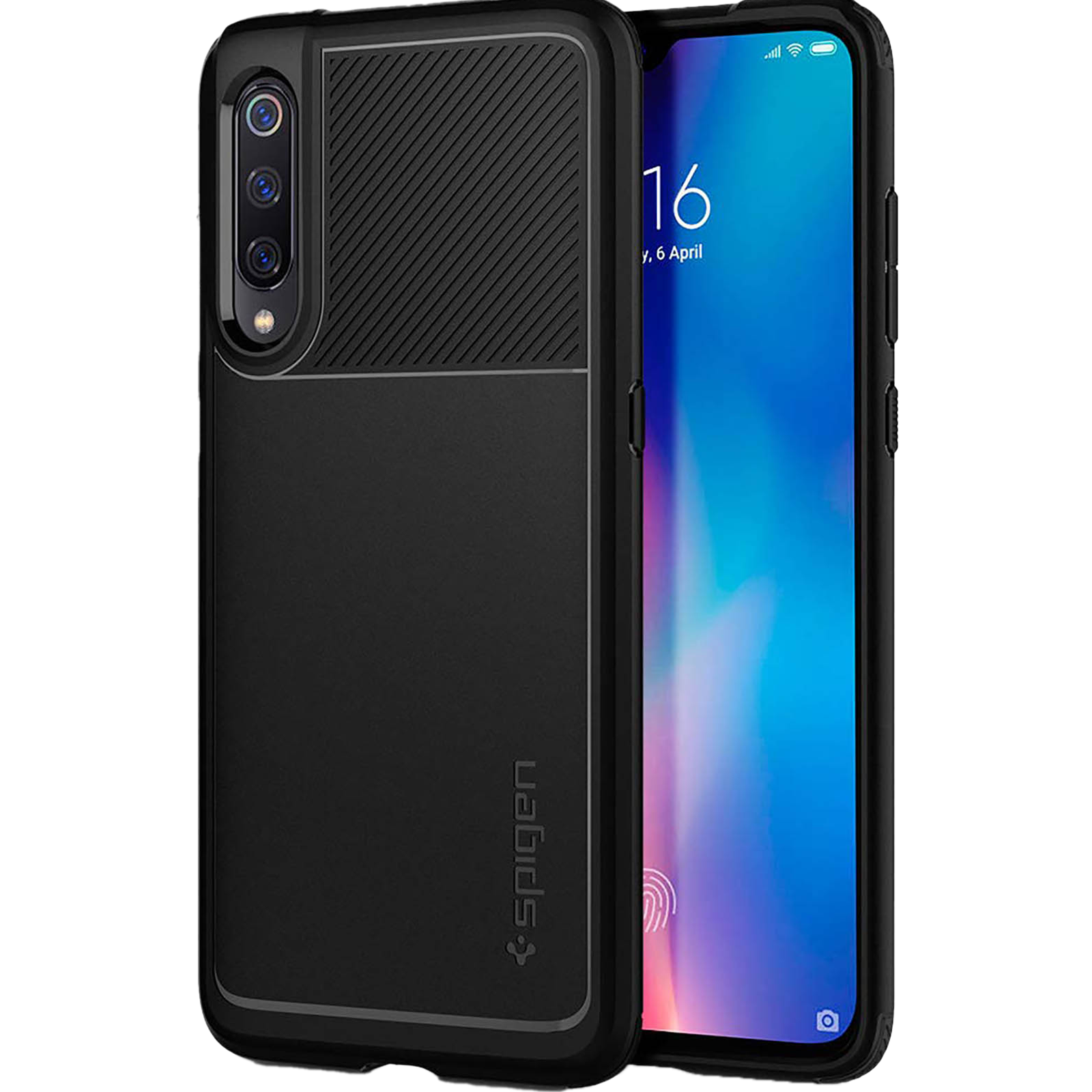 

Spigen Rugged Armor TPU Back Case For Mi 9 (Air Cushion Technology, S35CS26089, Matte Black), No color