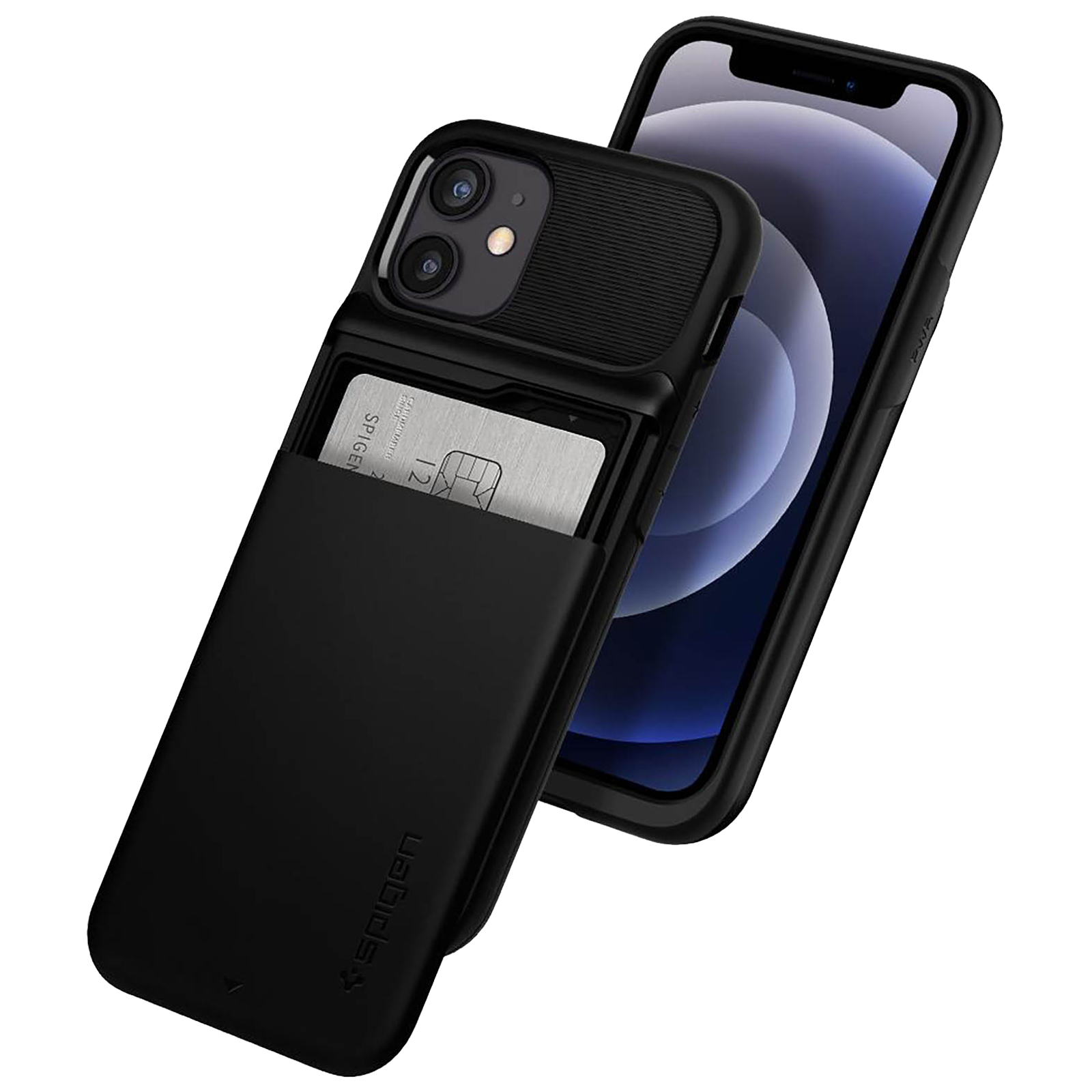 Buy Spigen Slim Armor Wallet TPU & PC Back Case For iPhone 12 Pro Max (Air  Cushion Technology, ACS01483, Black) Online - Croma