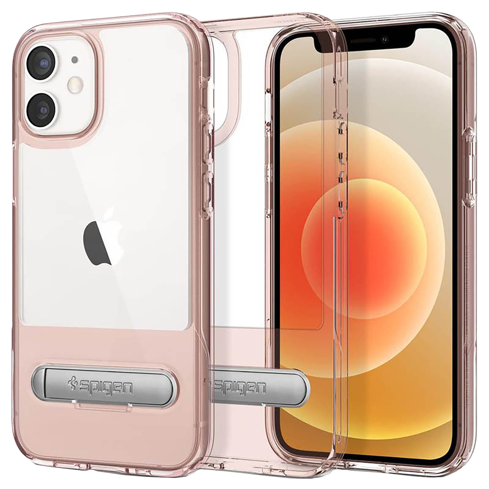 

Spigen Slim Armor Essential S TPU & PC Back Case For iPhone 12 Mini (Air Cushion Technology, ACS01554, Rose Crystal), No color