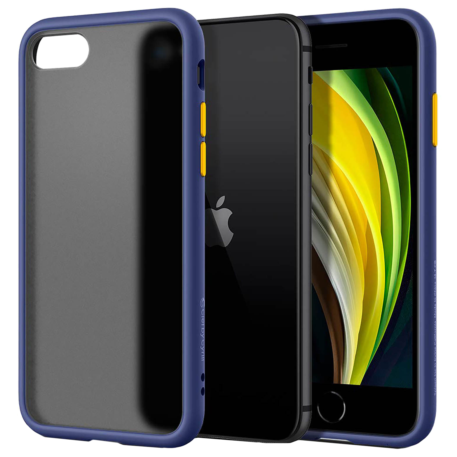 

Spigen Cyrill Color Brick TPU & PC Back Case For iPhone 7 (2016)/iPhone 8 (2017) (East To Carry, ACS00966, Navy Blue), No color
