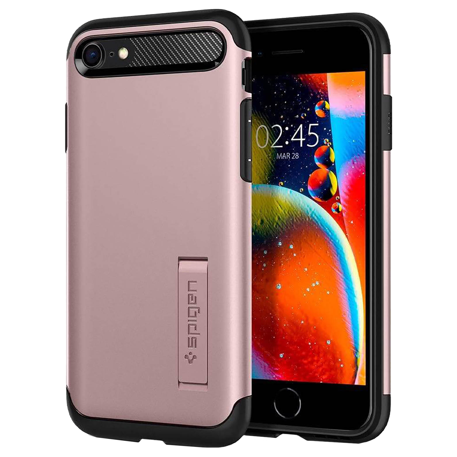 

Spigen Slim Armor TPU & PC Back Case For iPhone SE (2020) (Precise Cutouts, ACS00888, Rose Gold), No color