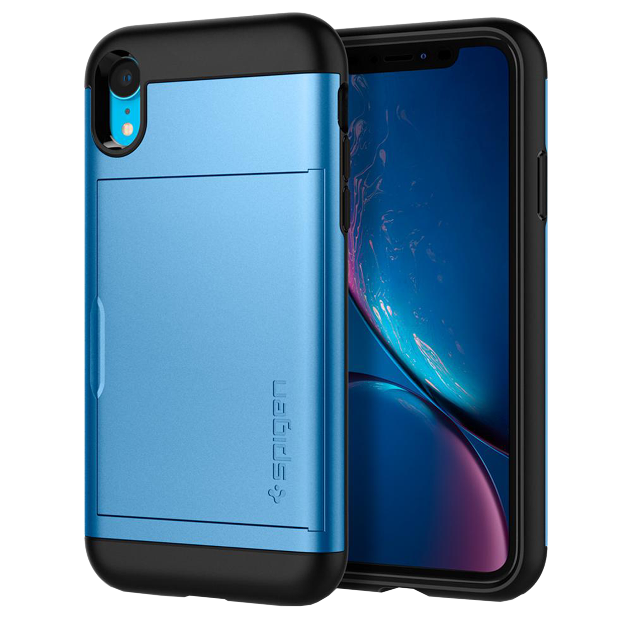

Spigen Slim Armor CS Silicone Back Case iPhone XR (Double Protective Layer, 064CS25345, Blue), No color