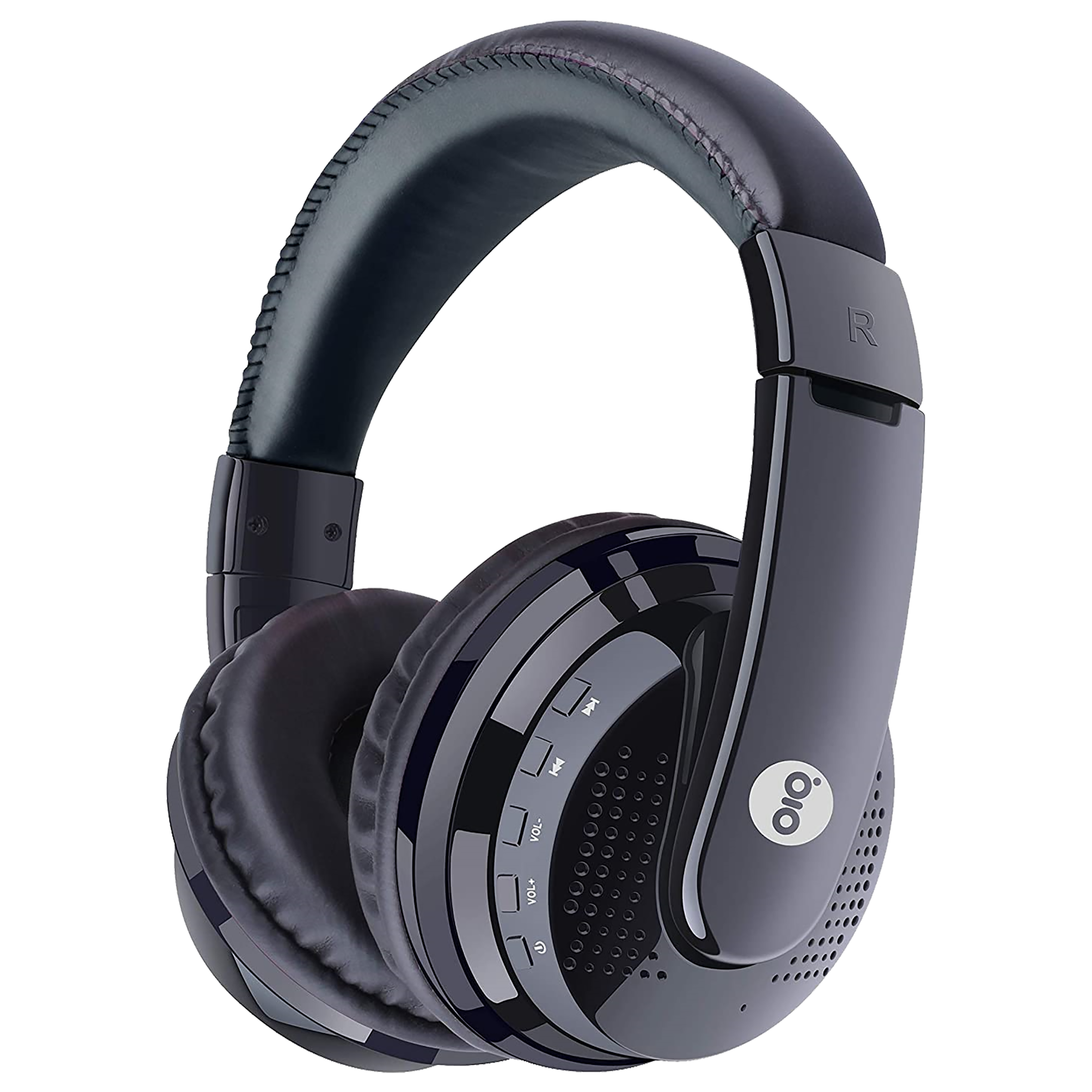 Gizmore Giz Over-Ear MH411 Passive Noise Cancellation Wireless Headphone with Mic (Bluetooth 5.0, Built-In Microphone, Black)