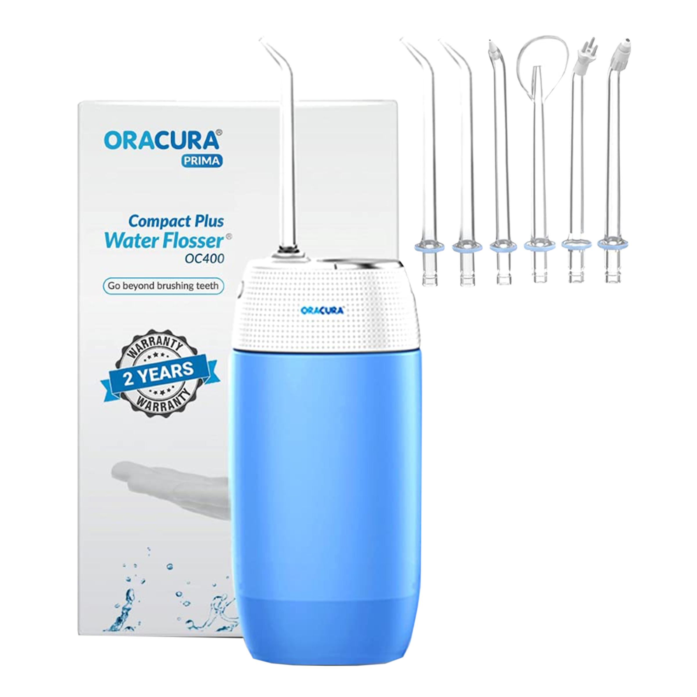 

Oracura Compact Dental Floss for Unisex (IPX7 Waterproof, OC400, Blue), No color
