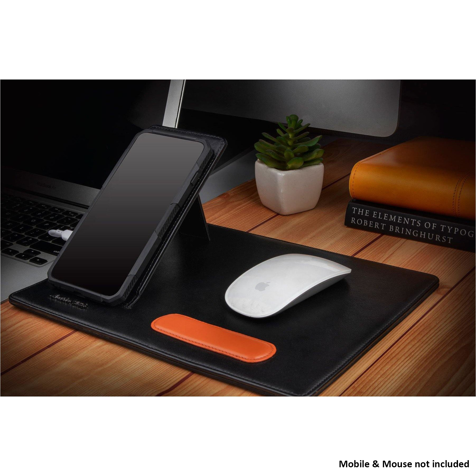 Leather Talks Mouse Pad (Wireless Charging, LT/SR/017, Black)_4