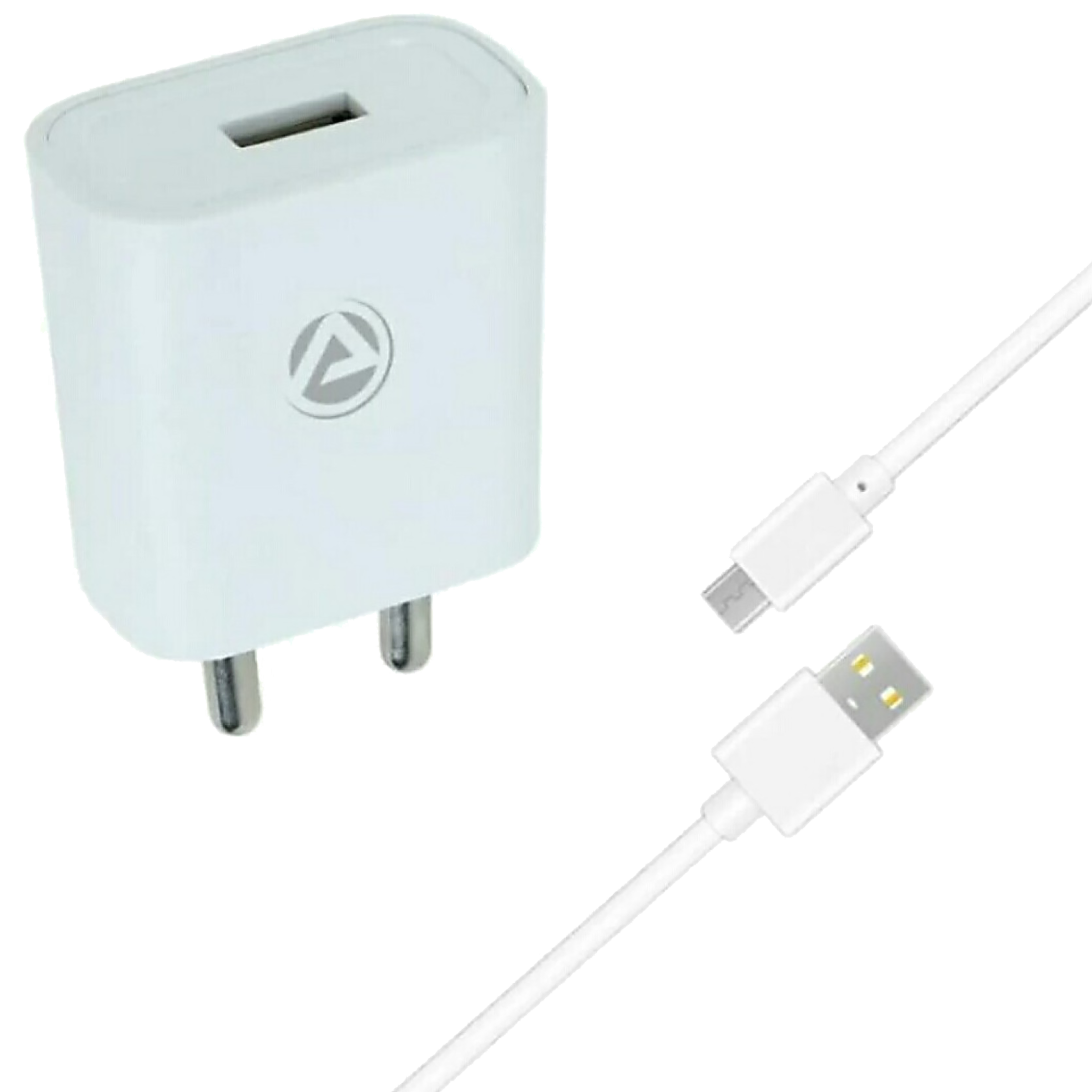 ARU AR-155 with Micro 2.1 Amps 1 Port USB 2.0 (Type A) Wall Charging Adapter (Smart Charge, White)_1