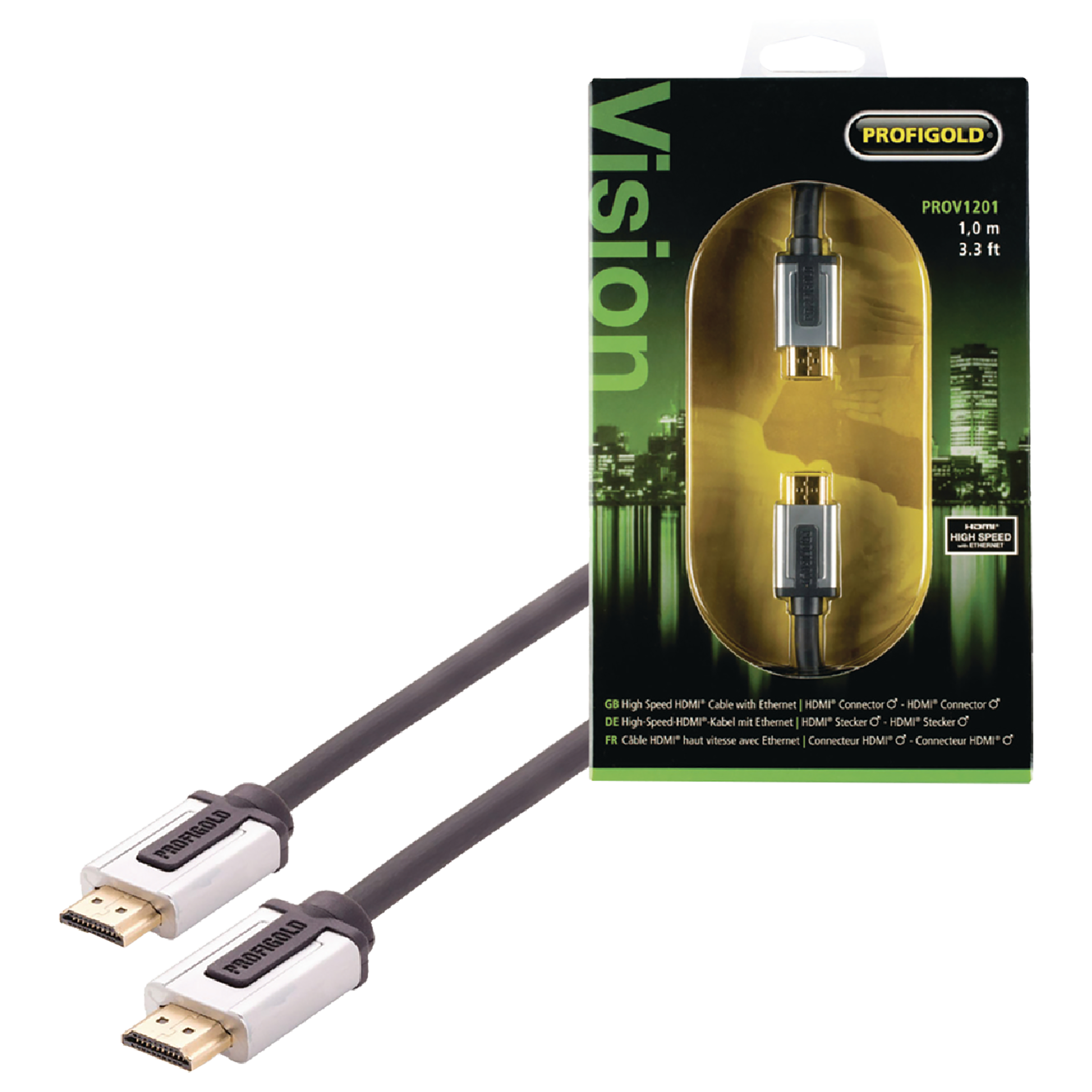 

Profigold 1 Meter HDMI to HDMI Audio & Video Cable (SPC Copper High Speed, PROV1201, Blue), No color
