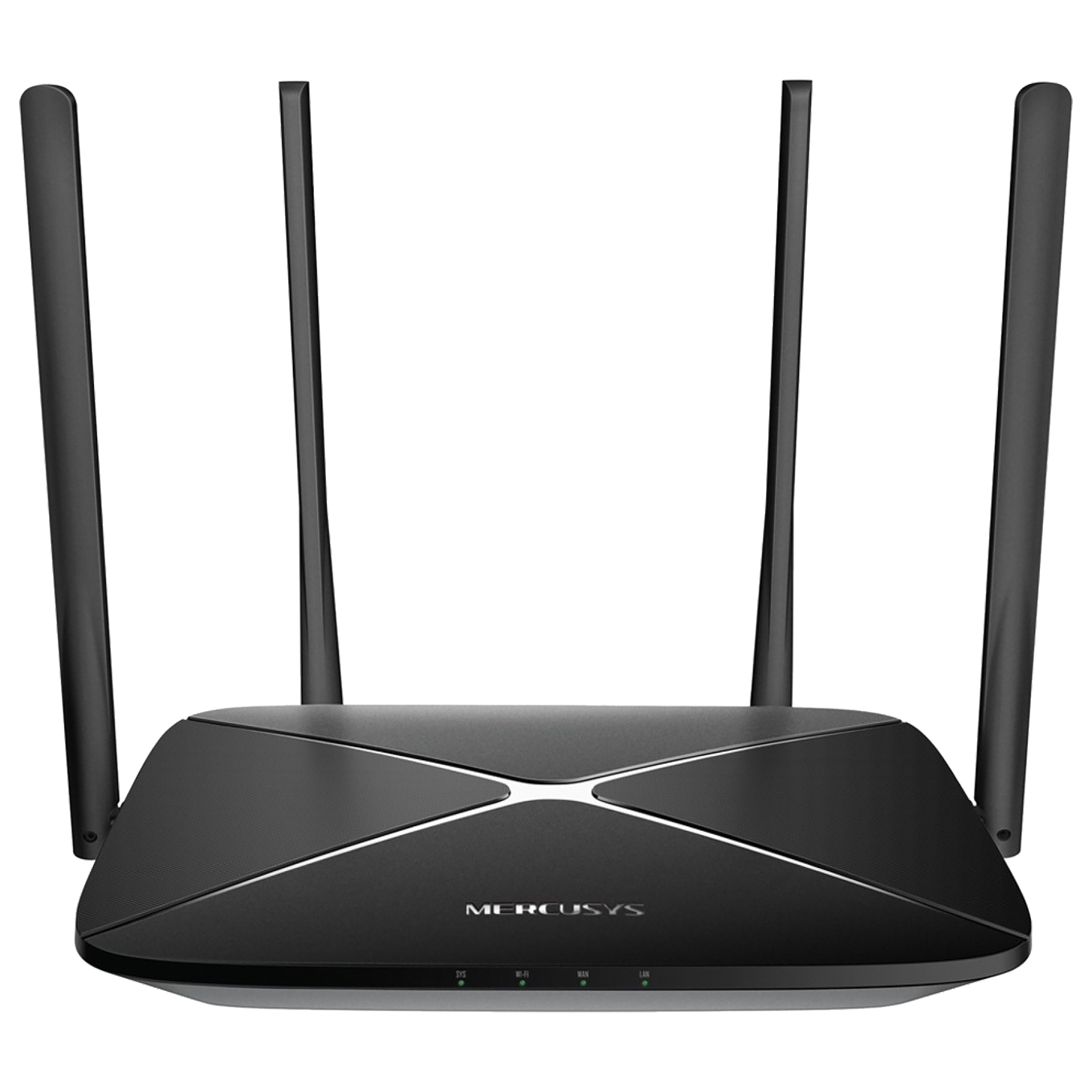 necessary financial cap Buy MERCUSYS AC Dual Band 300 Mbps at 2.4 GHz, 867 Mbps at 5 GHz WiFi Router  (4 Antennas, 4 LAN Ports, Full Gigabit Ports, 12G, Black) Online - Croma