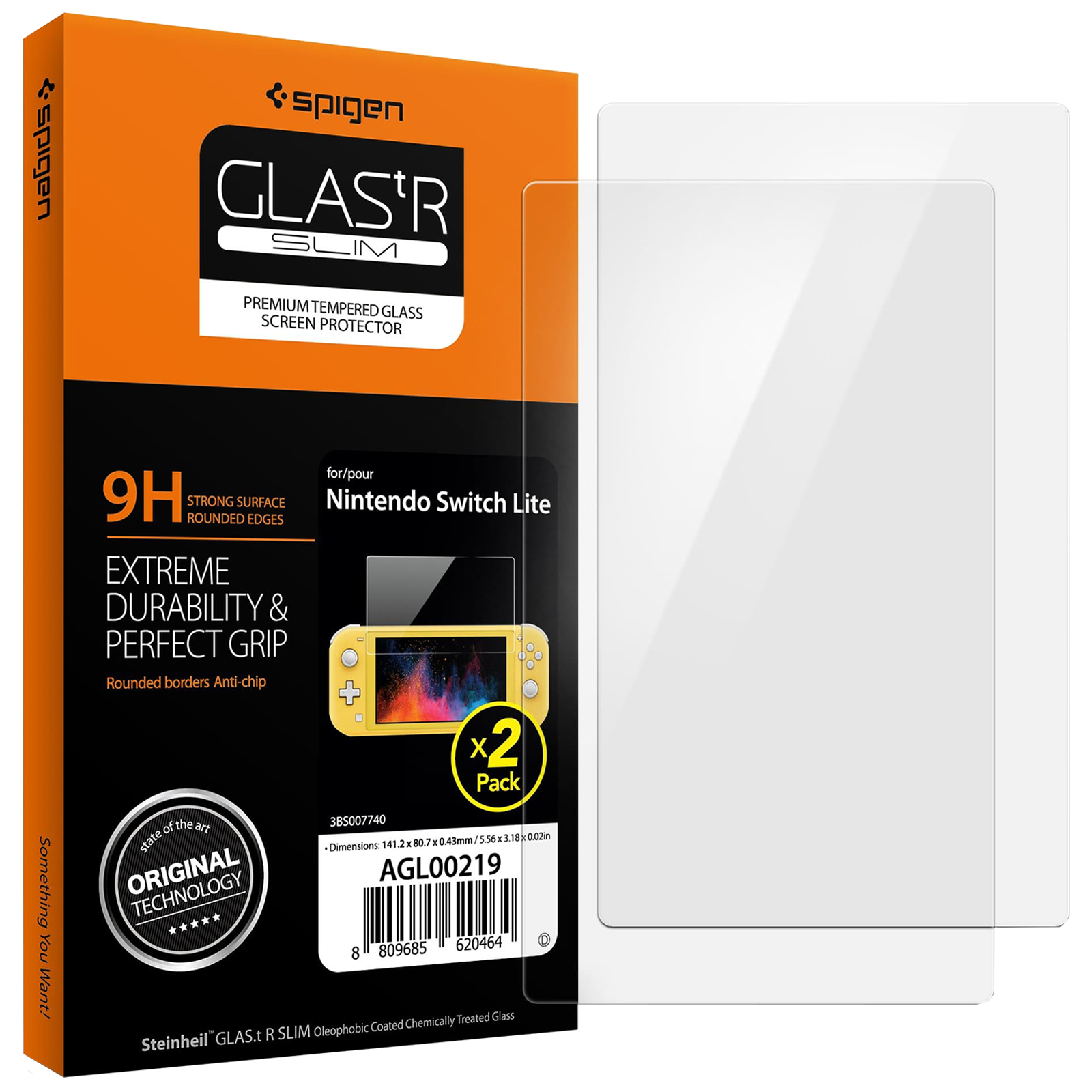 Spigen Glastr Slim Screen Protector for Nintendo Switch Lite (9H Hardness, AGL00219, Transparent)_1