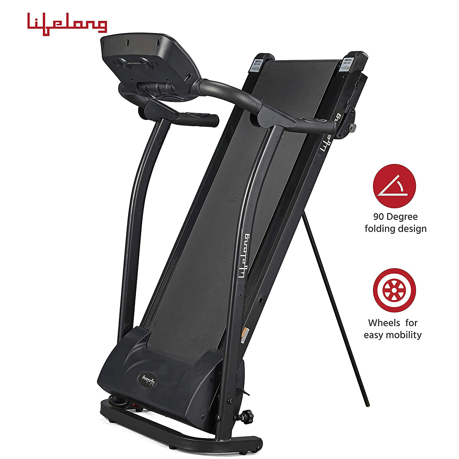 Lifelong Fit Pro 2 2HP Foldable Treadmill (Heart Rate Sensor, LLTM207, Black)_3