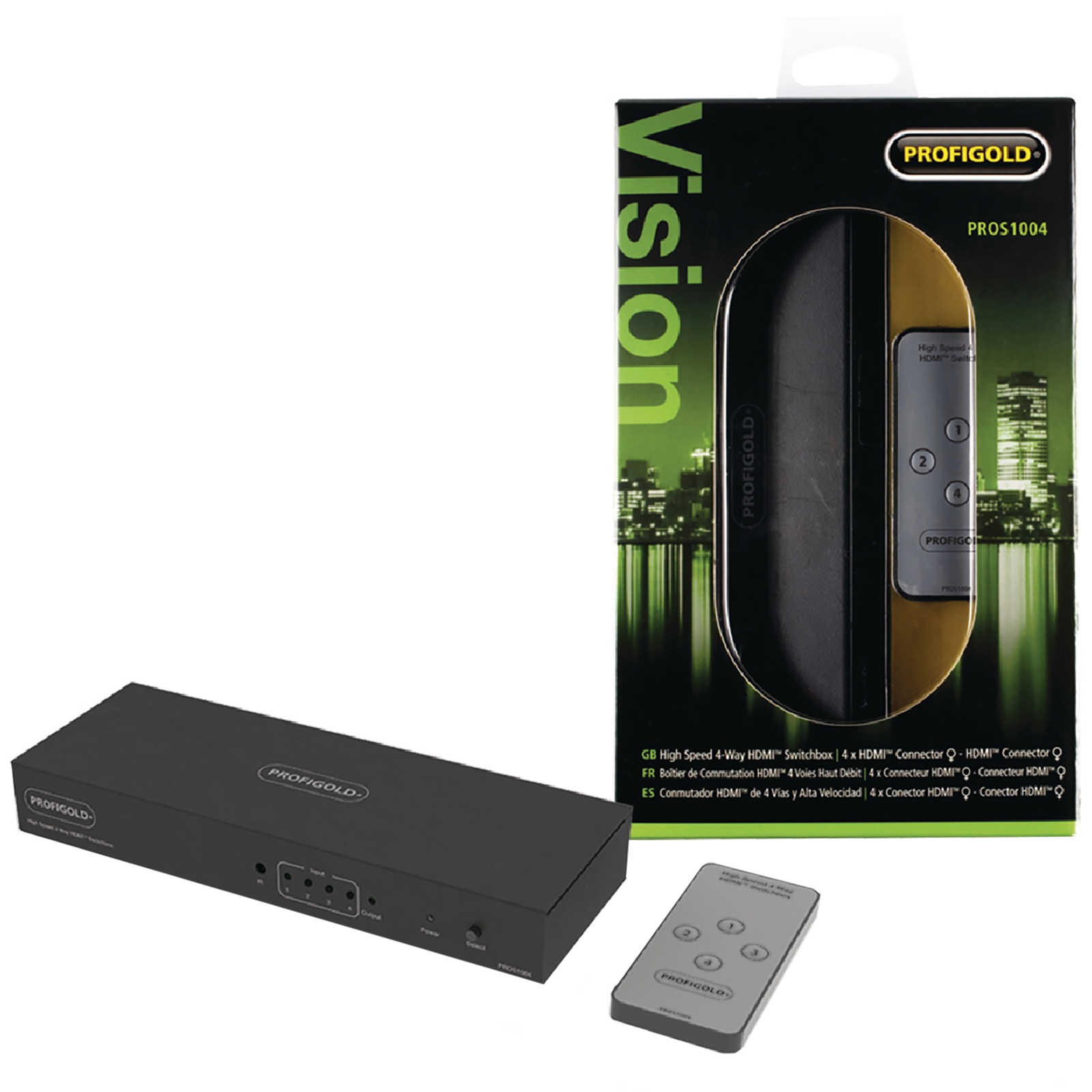 

Profigold PROS1004 HDMI to HDMI Switch (HD Image Resolution, Blue), No color