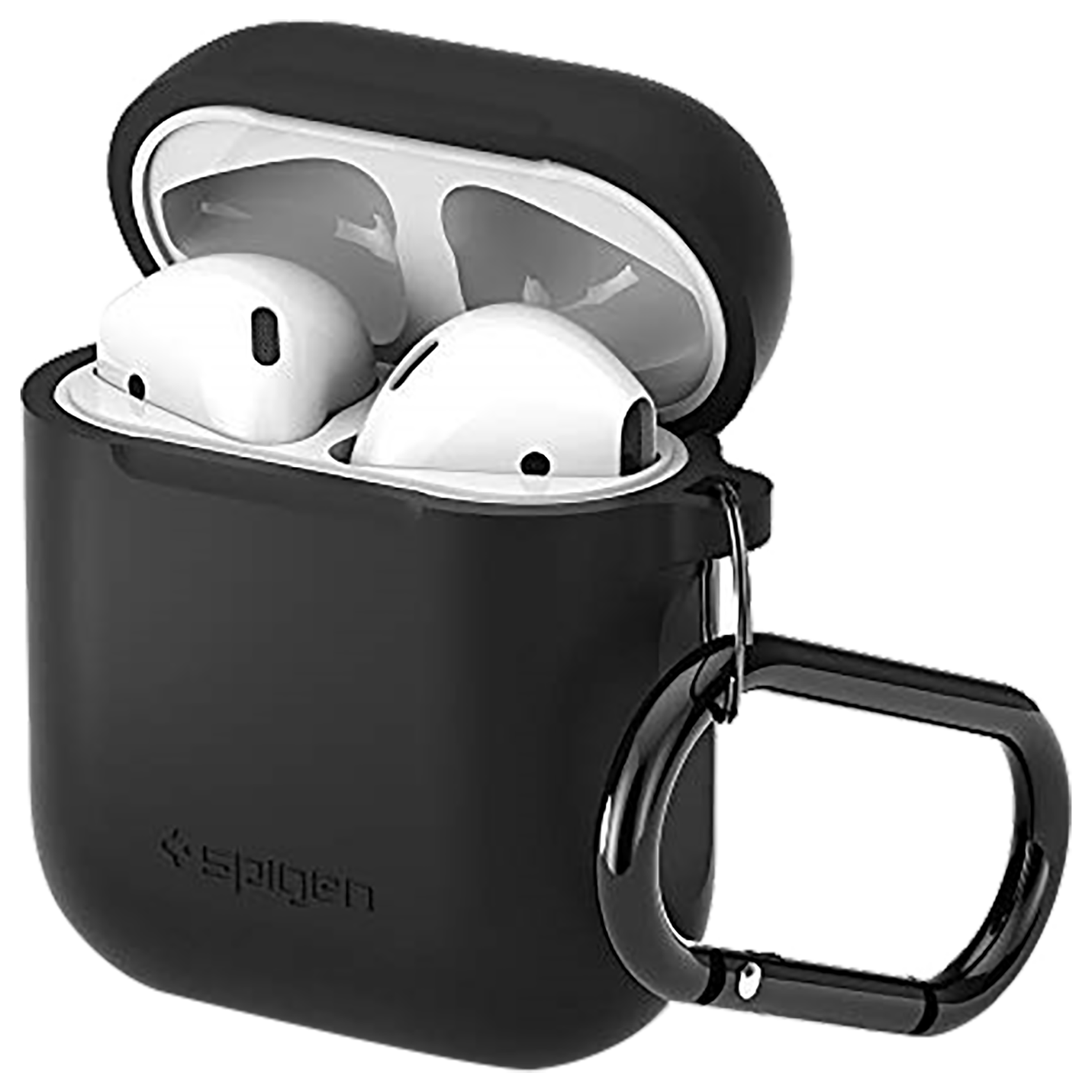 Spigen Silicone Fit TPU Full Cover Case For Apple AirPods (Flexible & Shock-Absorbent Layer, 066CS24808, Black)_1