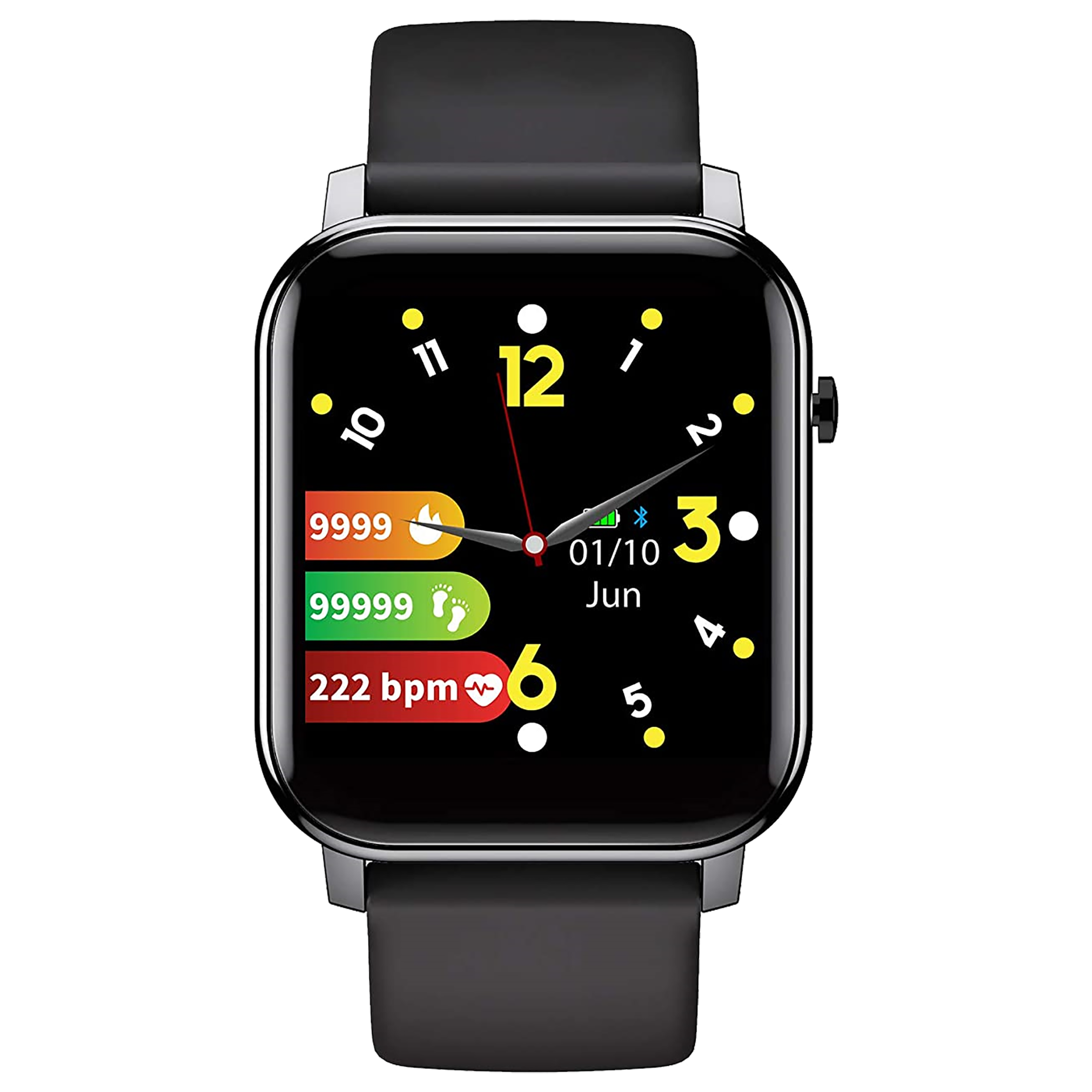 Gizmore Gizfit 908 Smart Watch (35.56mm) (Full-Touch Colour Display, Black/Midnight Black, Sport Band)