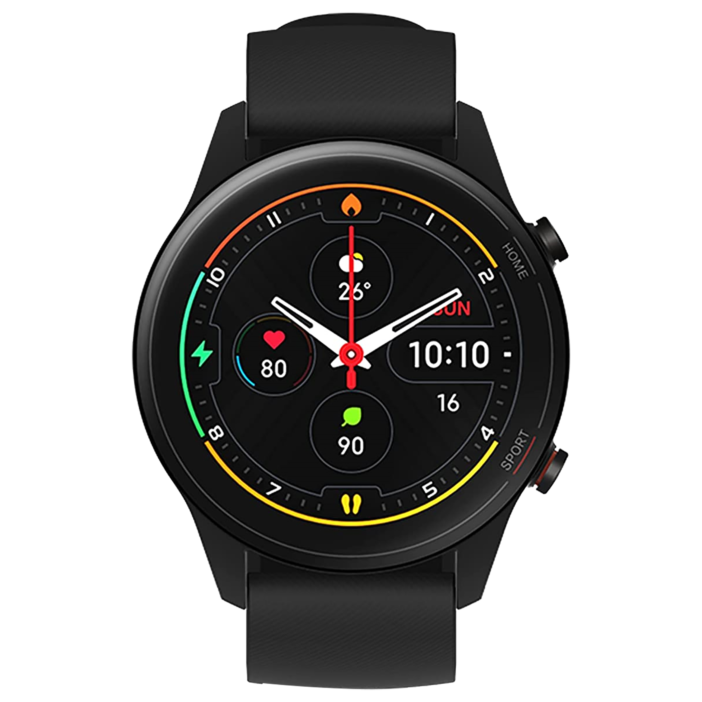 xiaomi - xiaomi Revolve Active Smart Watch (GPS, 35.33mm) (Alexa Built-In, BHR4552IN, Black, Sport Band)