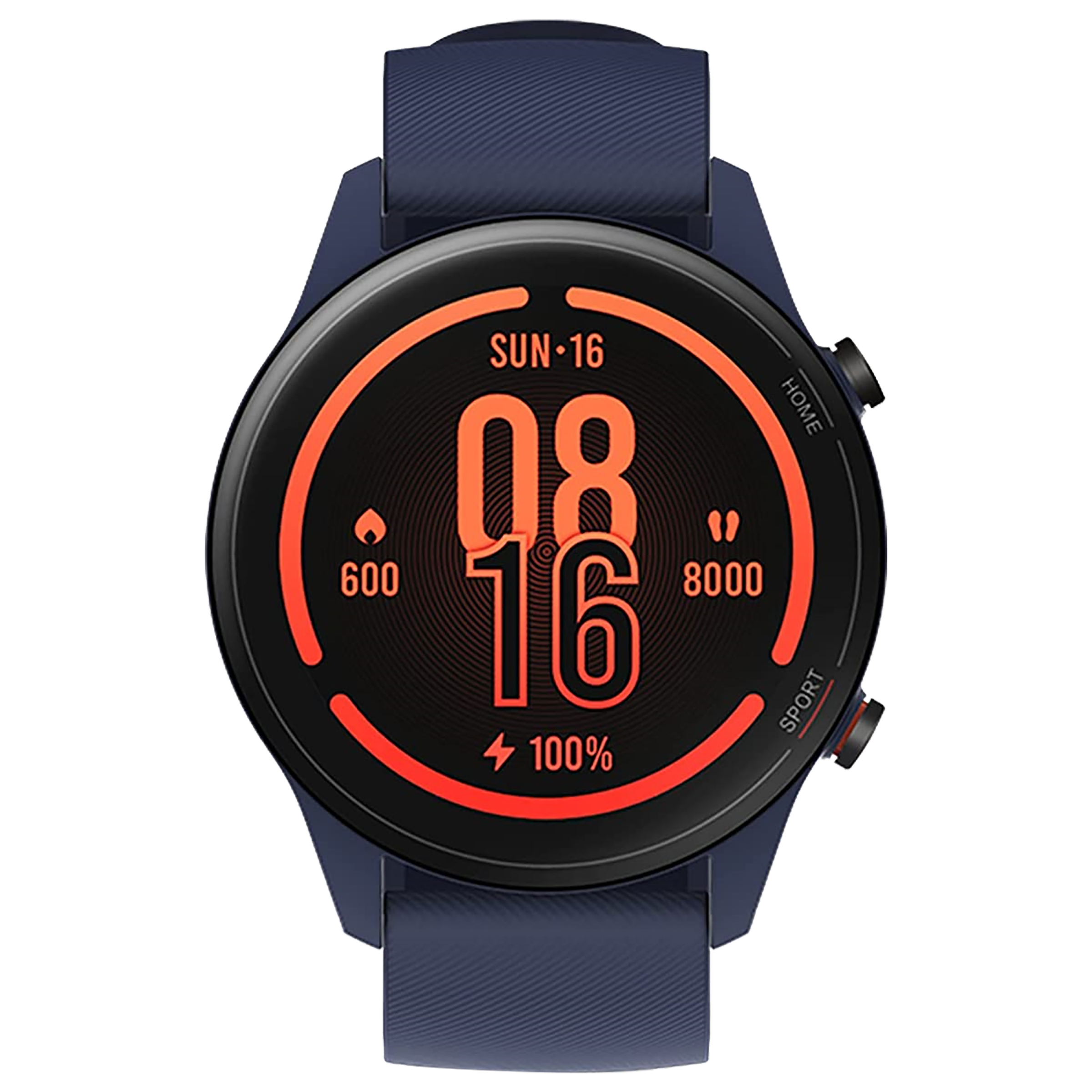 xiaomi - xiaomi Revolve Active Smart Watch (GPS, 35.33mm) (Alexa Built-In, BHR4585IN, Black/Blue, Sport Band)