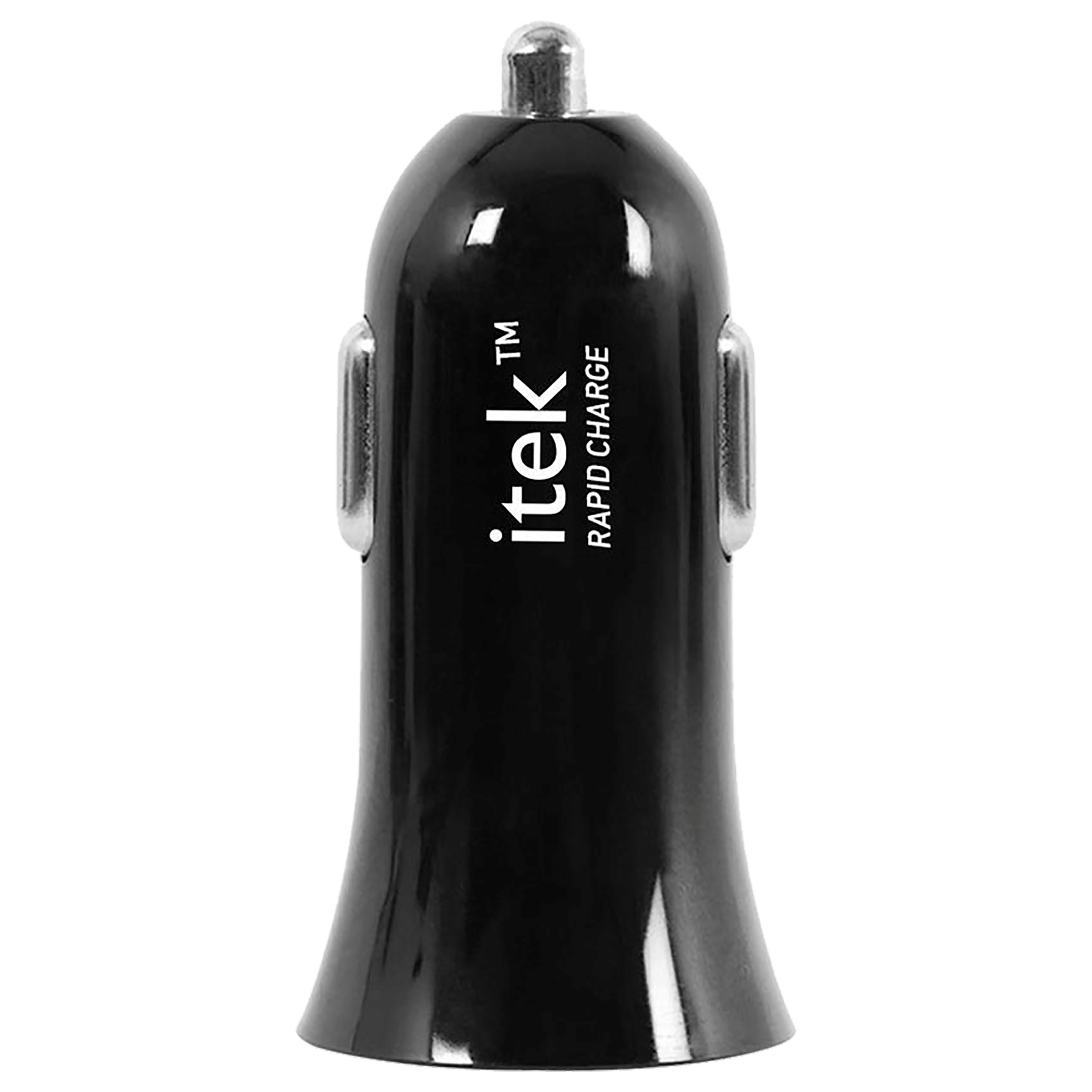 

Itek 2 USB Ports Car Charging Adapter (Surge Protect, CCH004_BK, Jet Black), No color