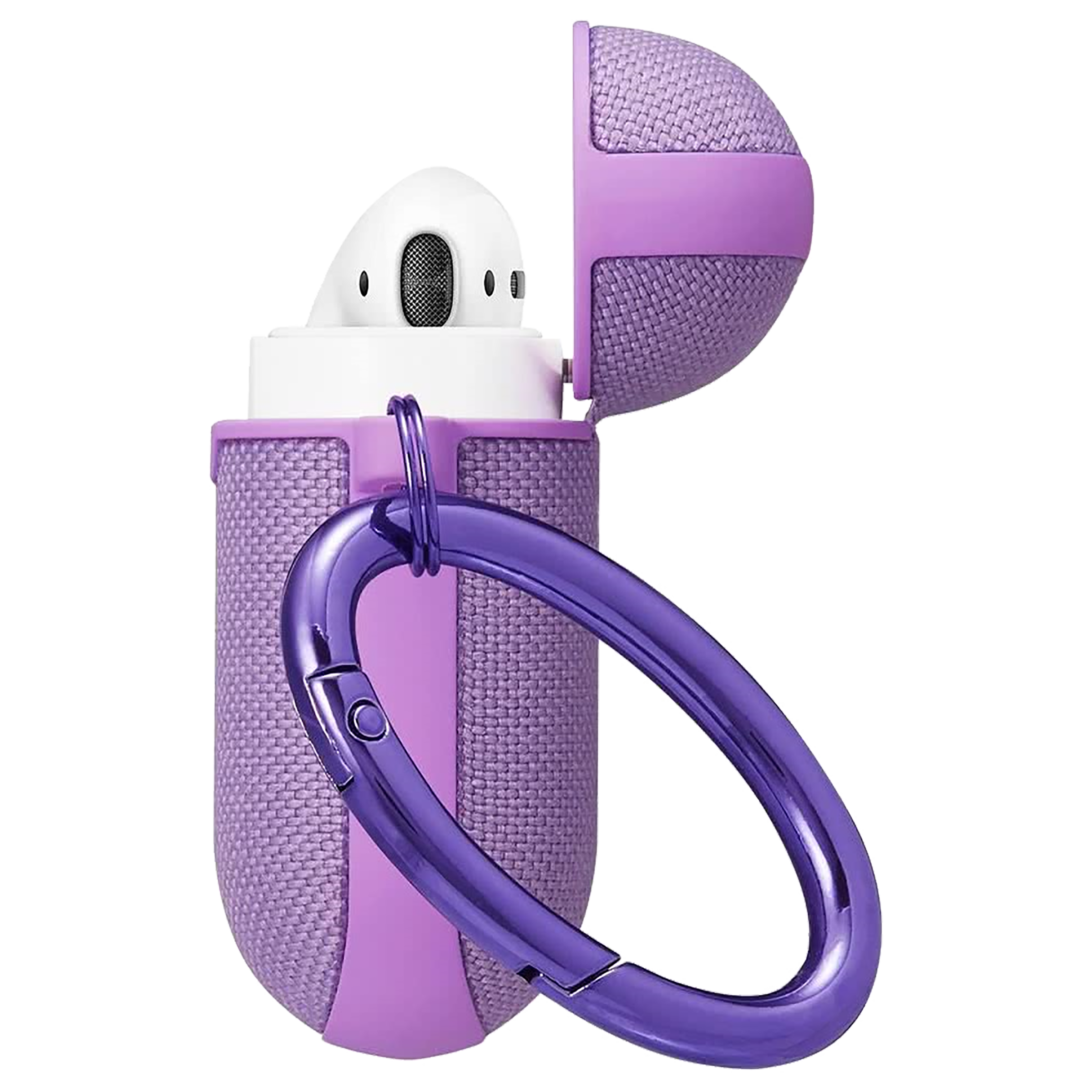 Spigen Urban Fit PC & Fabric Full Cover Case For Apple AirPods 1/2 (Supports LED Light & Wireless Charging, 074CS27599, Purple)_2