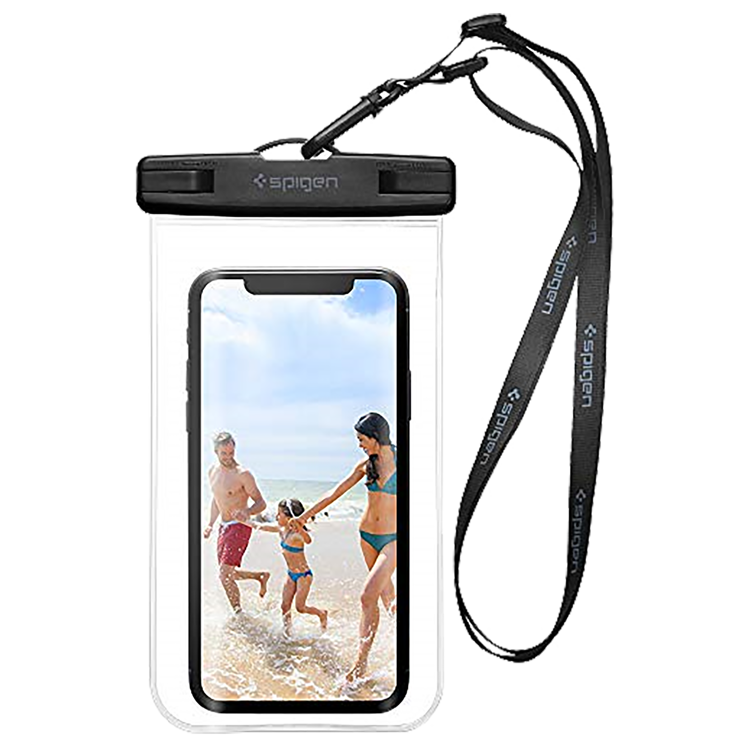 

Spigen TPU Full Cover Case For Universal Mobiles (IPX8 Certified Waterproof, 000EM20923, Crystal Clear), No color