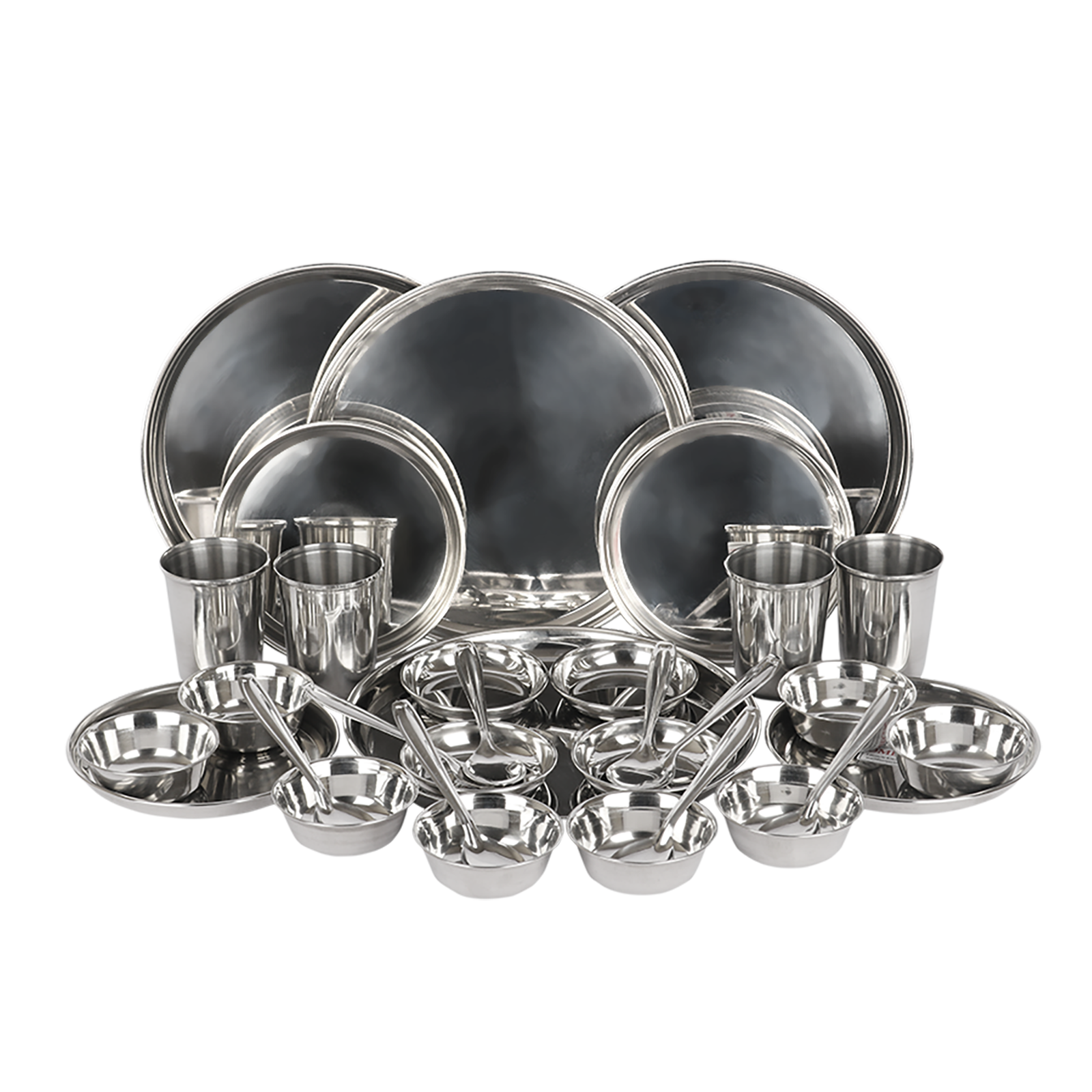 

Vinod Omega Stainless Steel Dinner Set (32 Pieces, DD32DE, Silver), No color