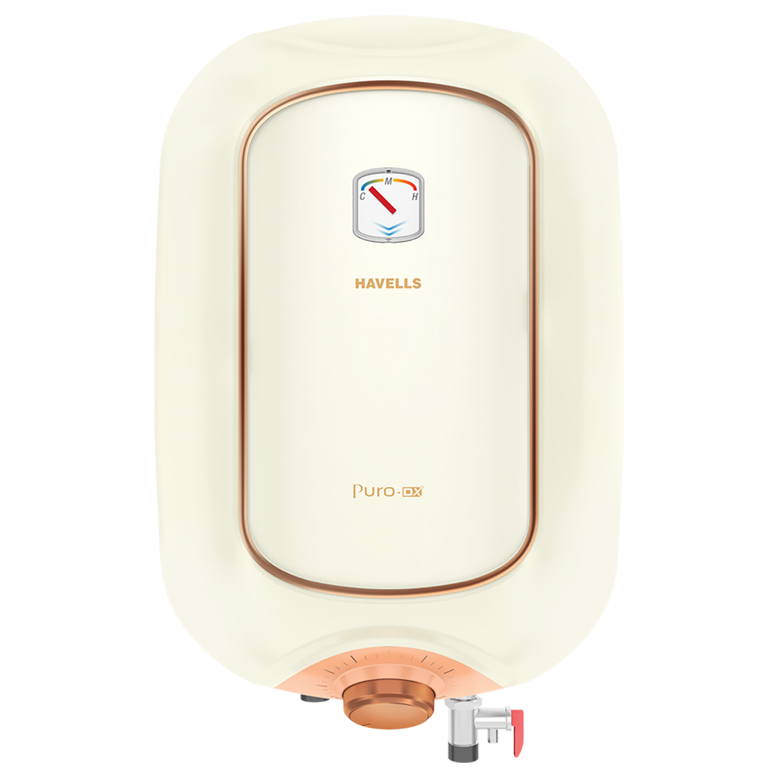 

Havells Puro DX 10 Litres Vertical Storage Water Geyser (GHWAPDTIV010, Ivory Pink), No color