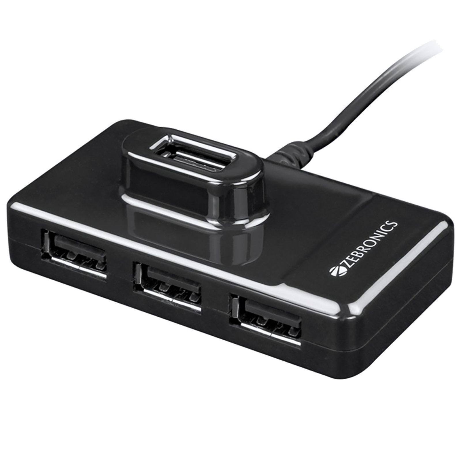 Zebronics 1.62 Meter USB 2.0 (Type-A) to USB 2.0 (Type-A) Spiltter USB Cable (Port For Optional Power Adapter, ZEB-100HB, Black)_1