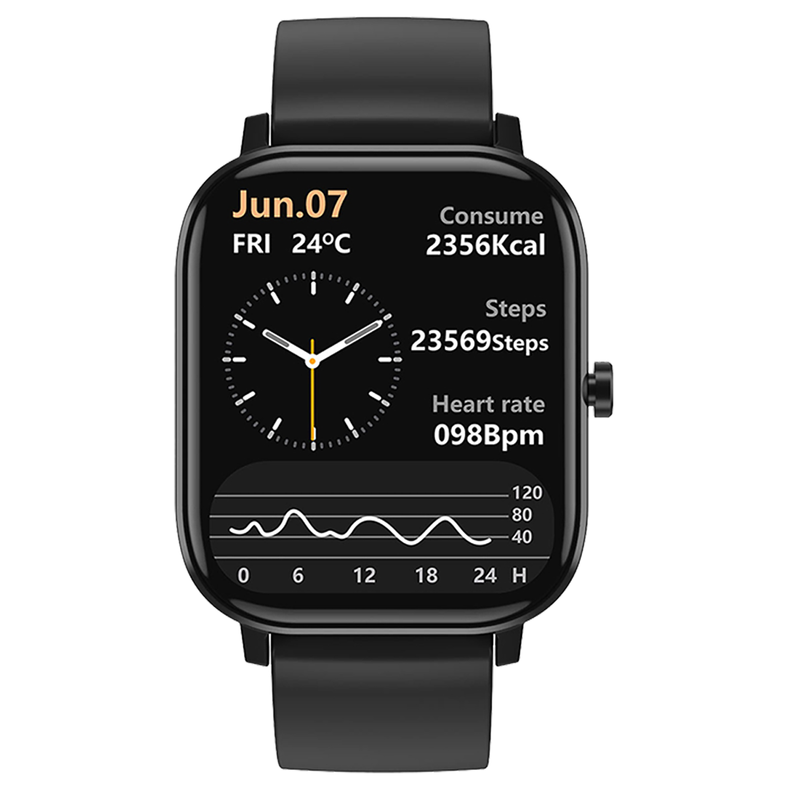 Inbase Urban Lyf Smart Watch (Bluetooth 4.0, 44.45 mm) (ECG & SPO2 Monitor, IB-932, Black)_1