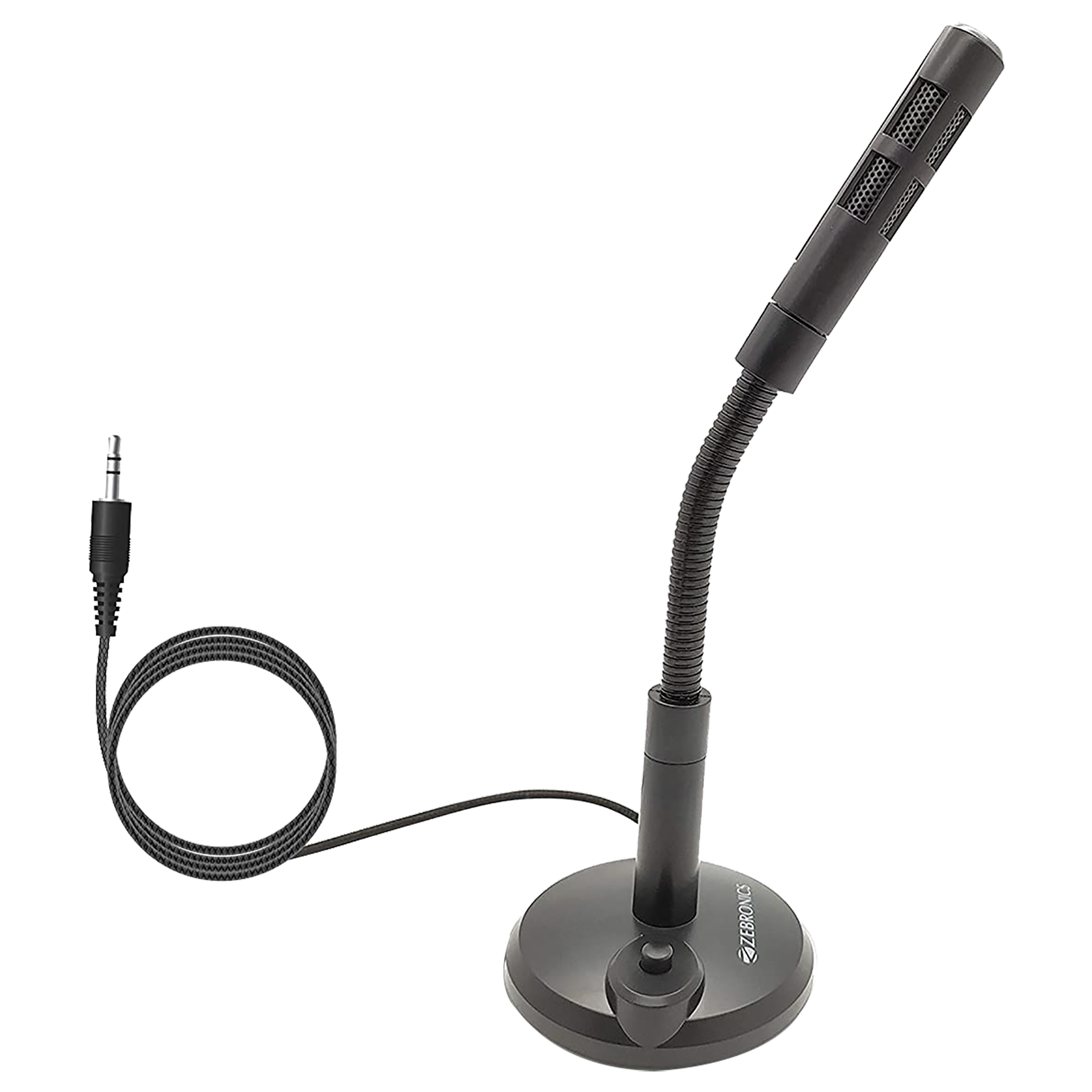 zebronics - zebronics Gooseneck Wired Condenser Microphone (Mic ON/OFF Function, ZEB-SM600PRO, Black)