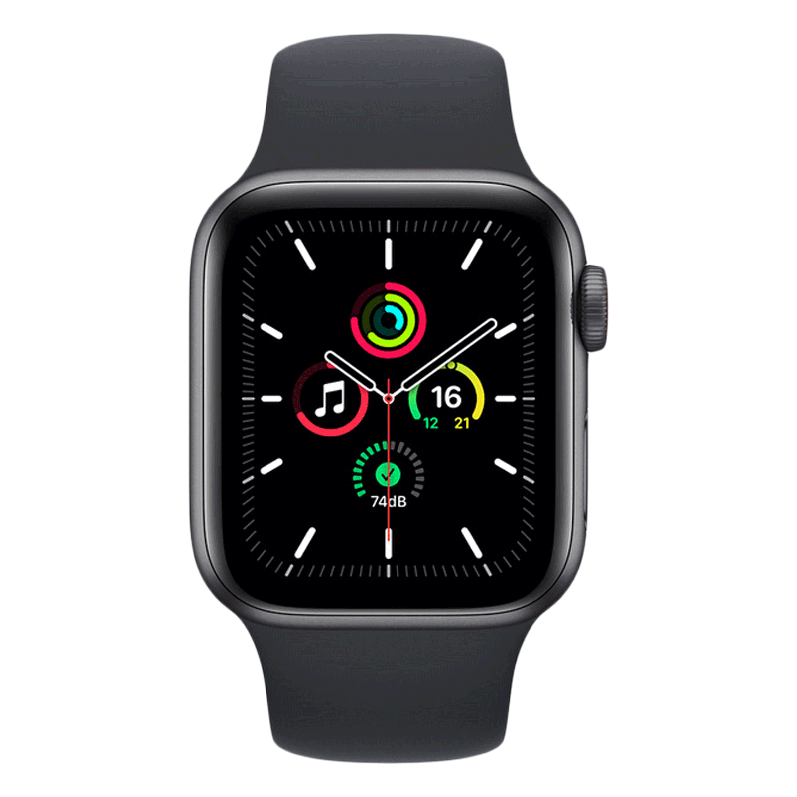 Apple Watch SE Smart Watch (GPS+GLONASS, 40mm) (Always-on Altimeter, MKQ13HN/A, Space Grey, Fluoroelastomer Sport Band)