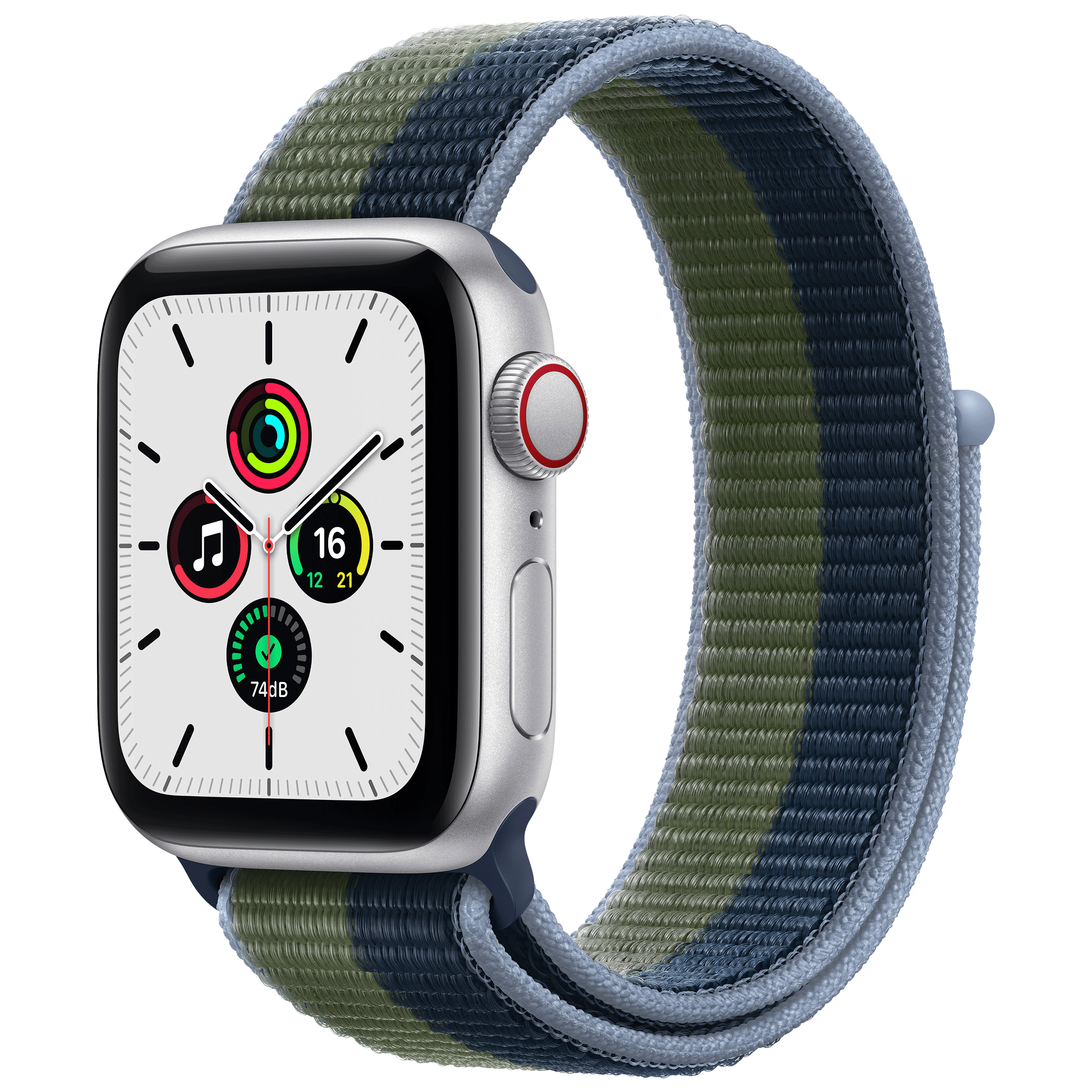 Apple Watch SE Smart Watch (GPS+Cellular, 44mm) (Up to 50 Metres Water Resistant, MKT03HN/A, Silver, Sports Loop)_2