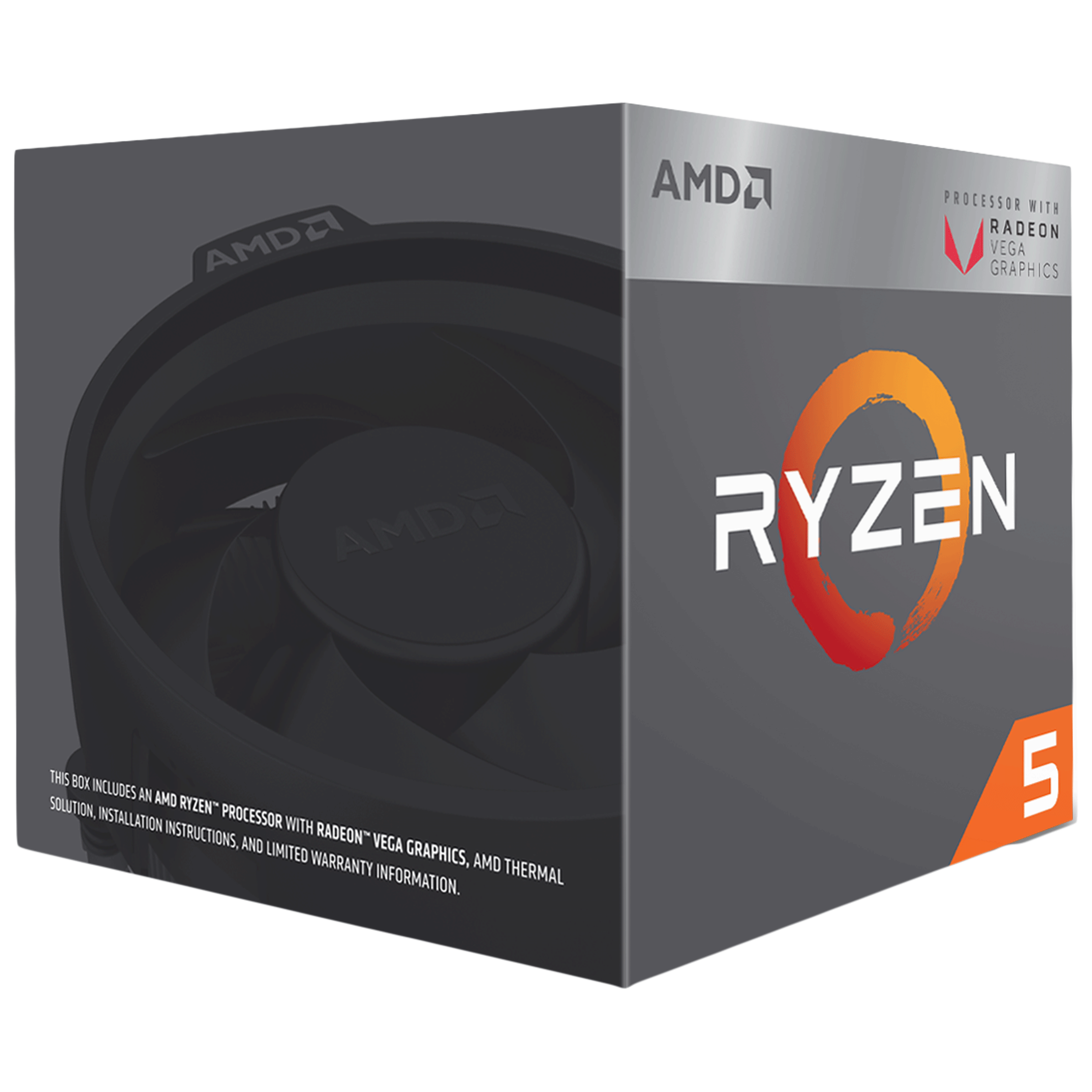 AMD Ryzen 5 Desktop Processor (4 Cores, 3.7 GHz, Unlocked For Overclocking, 3400G, Silver)_1