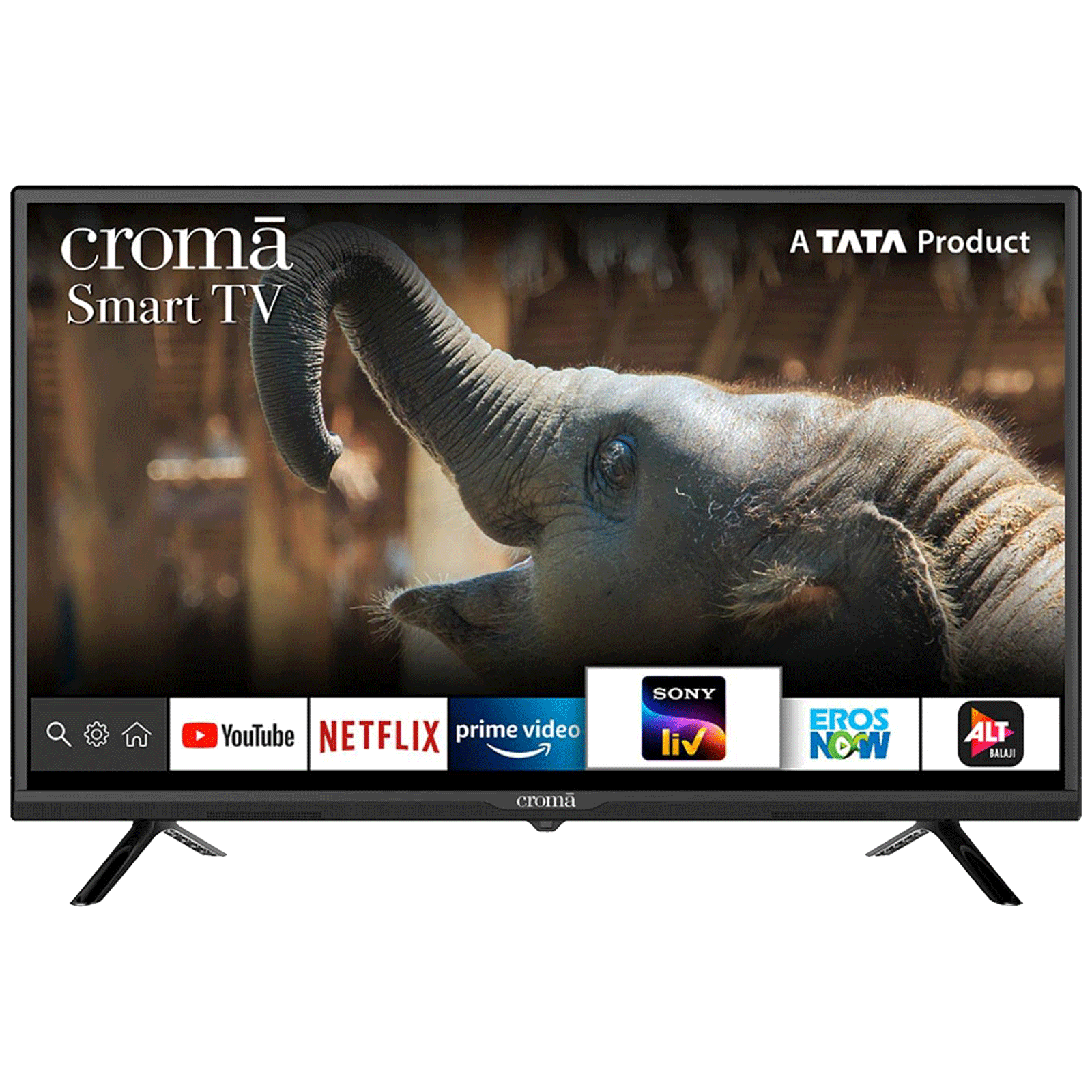 

Croma 80cm (32 Inch) HD Ready LED Android Smart TV (Voice Controlled Remote, CREL7370, Black), No color