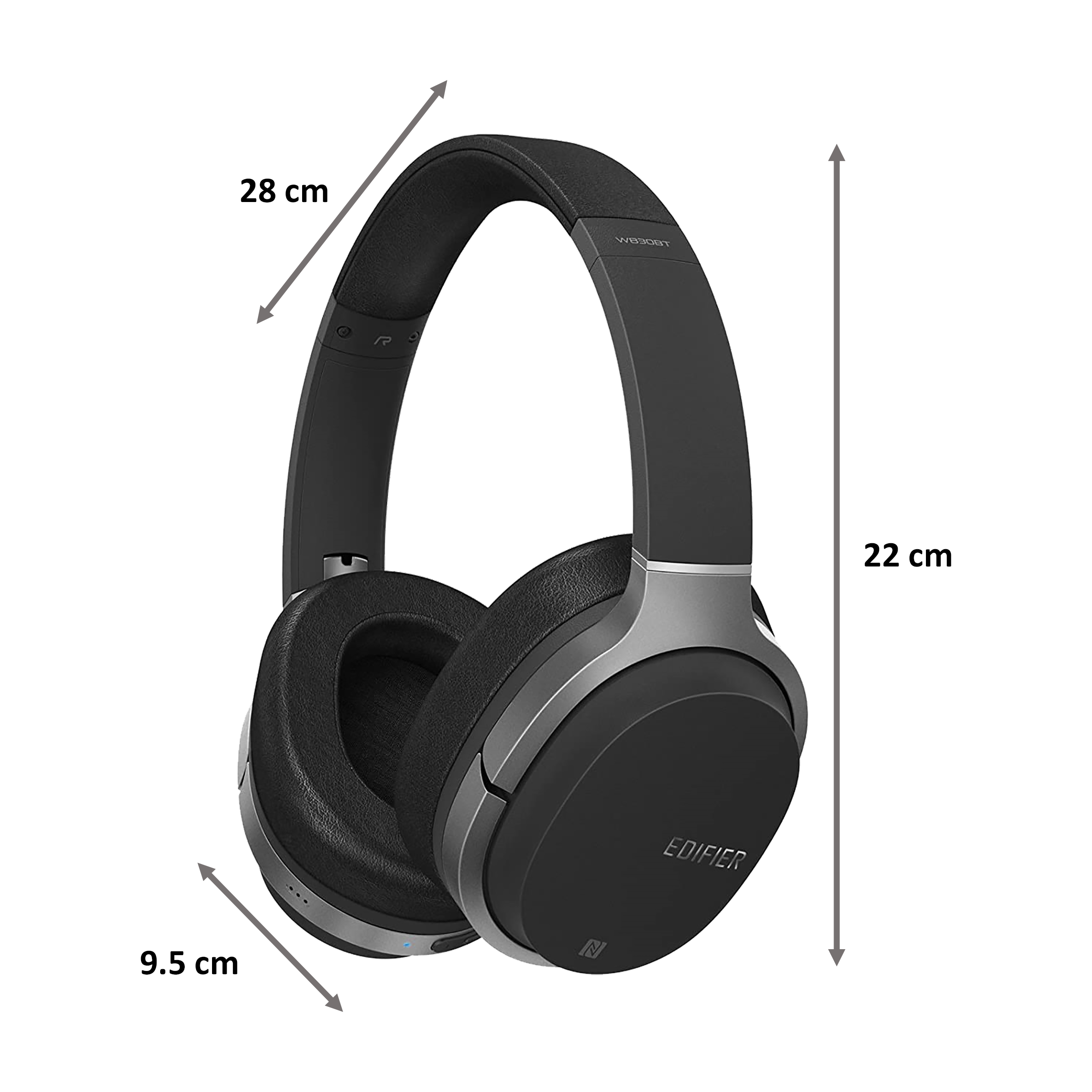 Edifier W830BT Over-Ear Active Noise Cancellation Headphone With Mic (Bluetooth 4.1, Rich Deep Bass, Black)_2