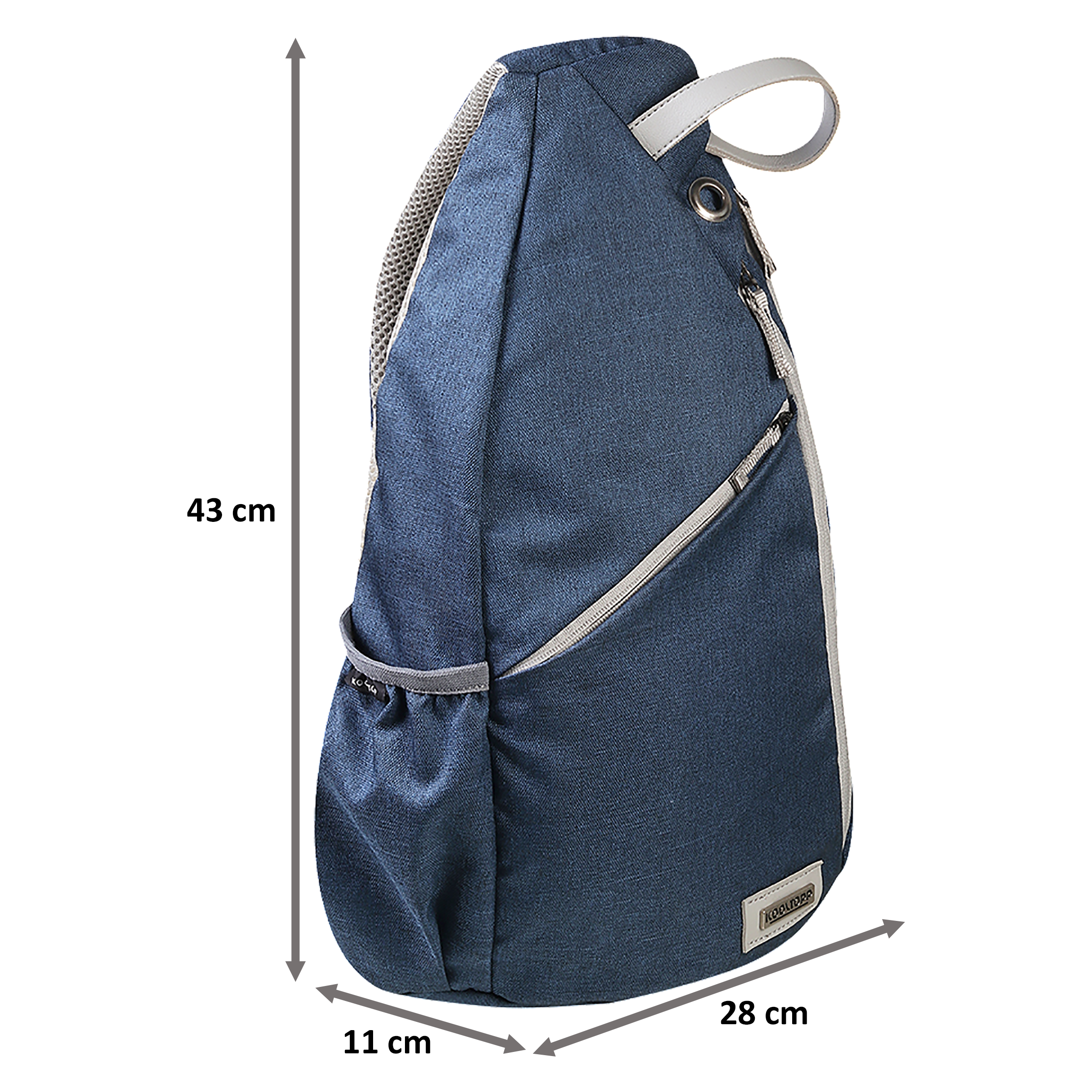 Kooltopp Classy Cross Body 13 Litres Polyester Sling Bag (Water Resistant, KT440-04, Blue/Silver)_2