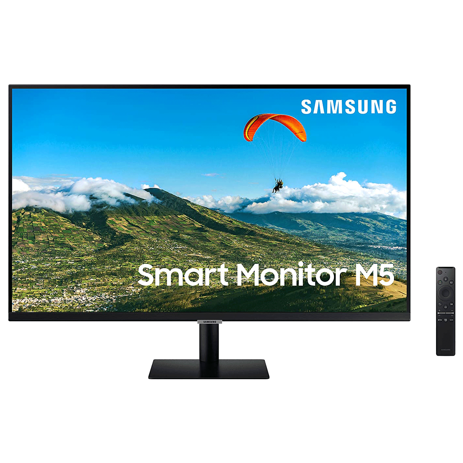 Samsung M5 68.6cm (27 Inches) Full HD LED Backlit Monitor (Adaptive Picture Technology, Screen Mirroring + DLNA, 60 Hz, LS27AM500NWXXL, Black)_1