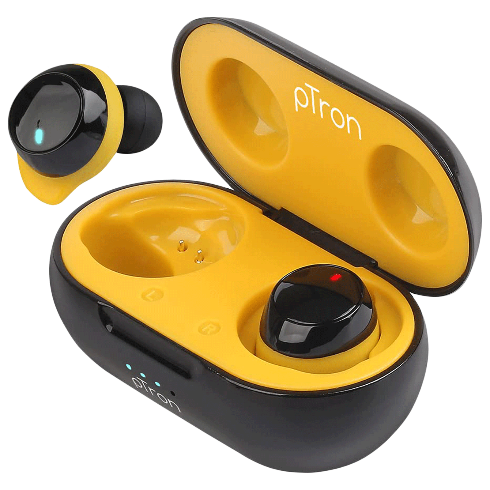 pTron Bassbuds Evo 140317861 In-Ear Passive Noise Cancellation Truly Wireless Earbuds with Mic (Bluetooth 5.0, Stereo Sound, Black/Yellow)_1