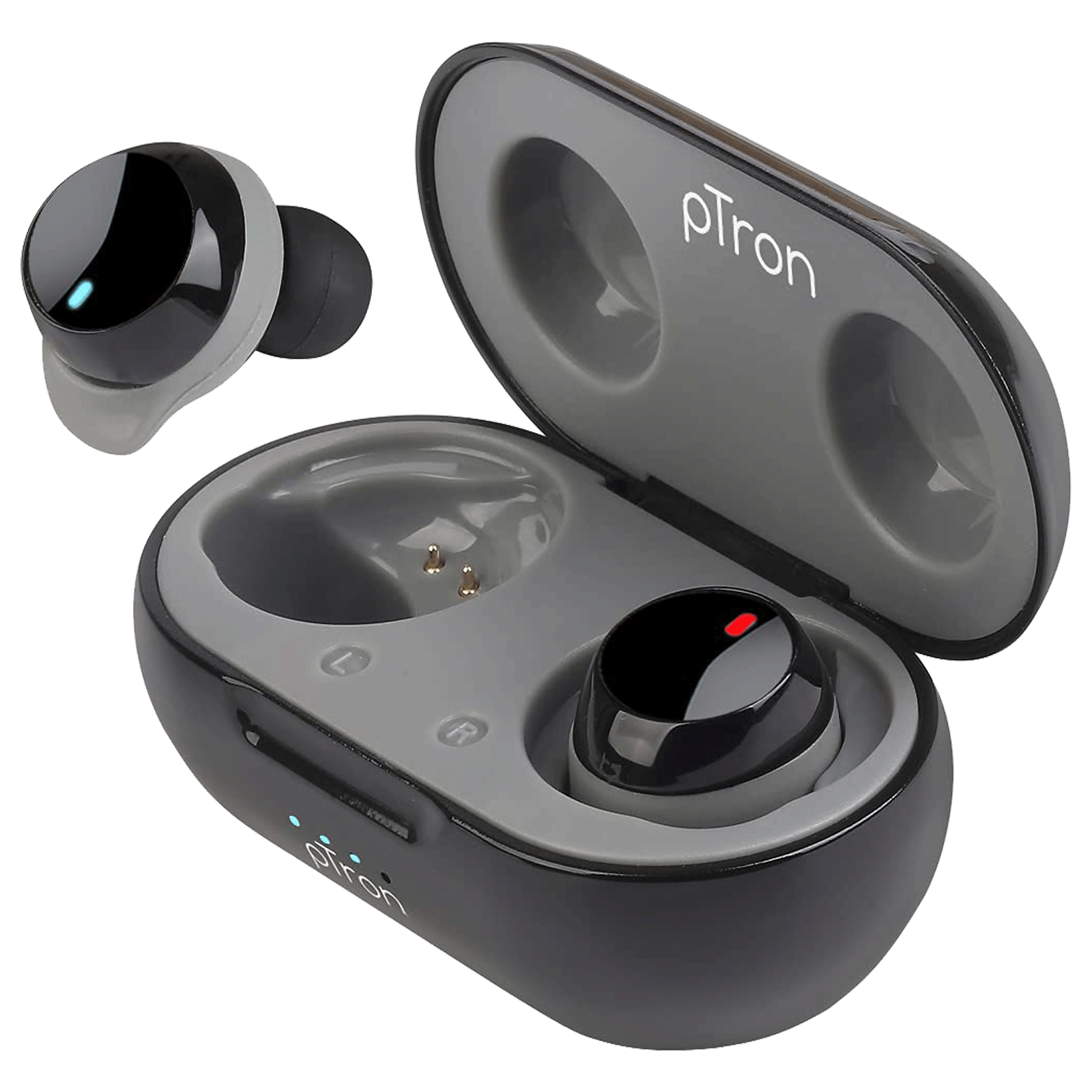 

pTron Bassbuds Evo In-Ear Passive Noise Cancellation Truly Wireless Earbuds with Mic (Bluetooth 5.0, 8mm Dynamic Drivers, 140318092, Black/Grey), No color