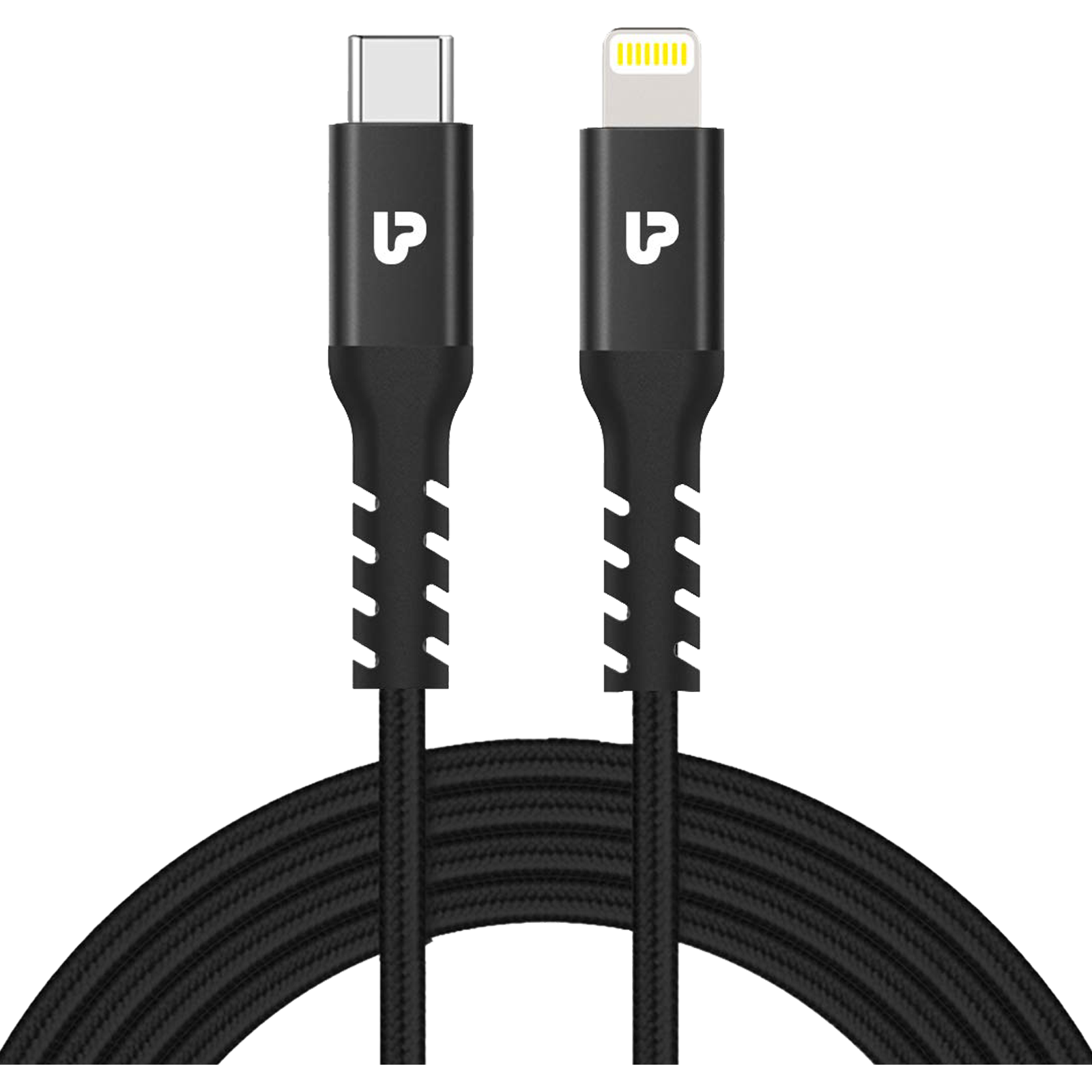 Ultraprolink Nylokev Nylon Fiber 1.5 Meter USB 3.0 (Type-C) to Lightning Fast Charging Power Charging/Data Transfer USB Cable (Nylon Braided Cable, UL1026BLK-0150, Black)_1