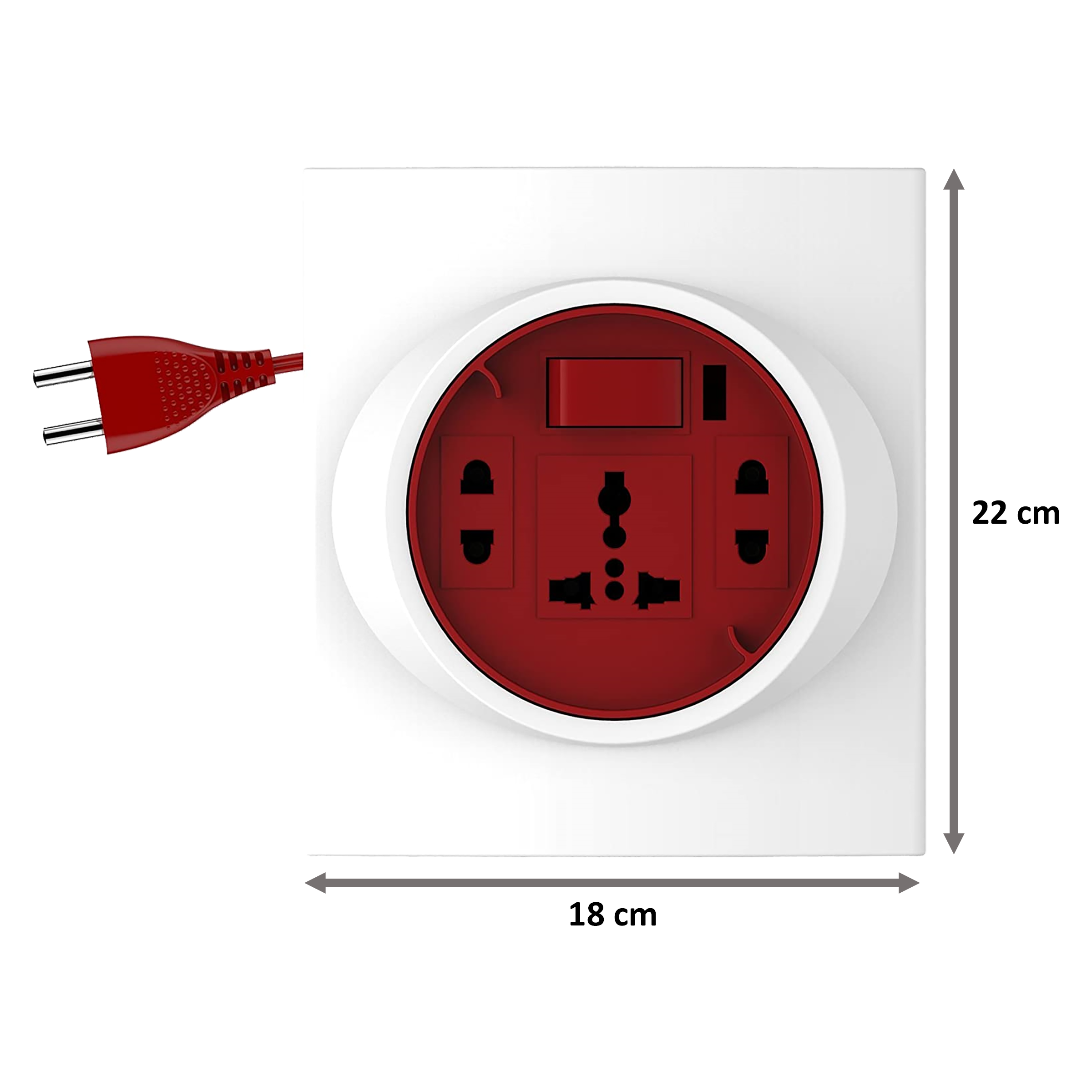 Goldmedal G-Smart 6 Amp 3 Sockets Extension Board  (5 Meters, International Socket, 205124, White/Red)_2