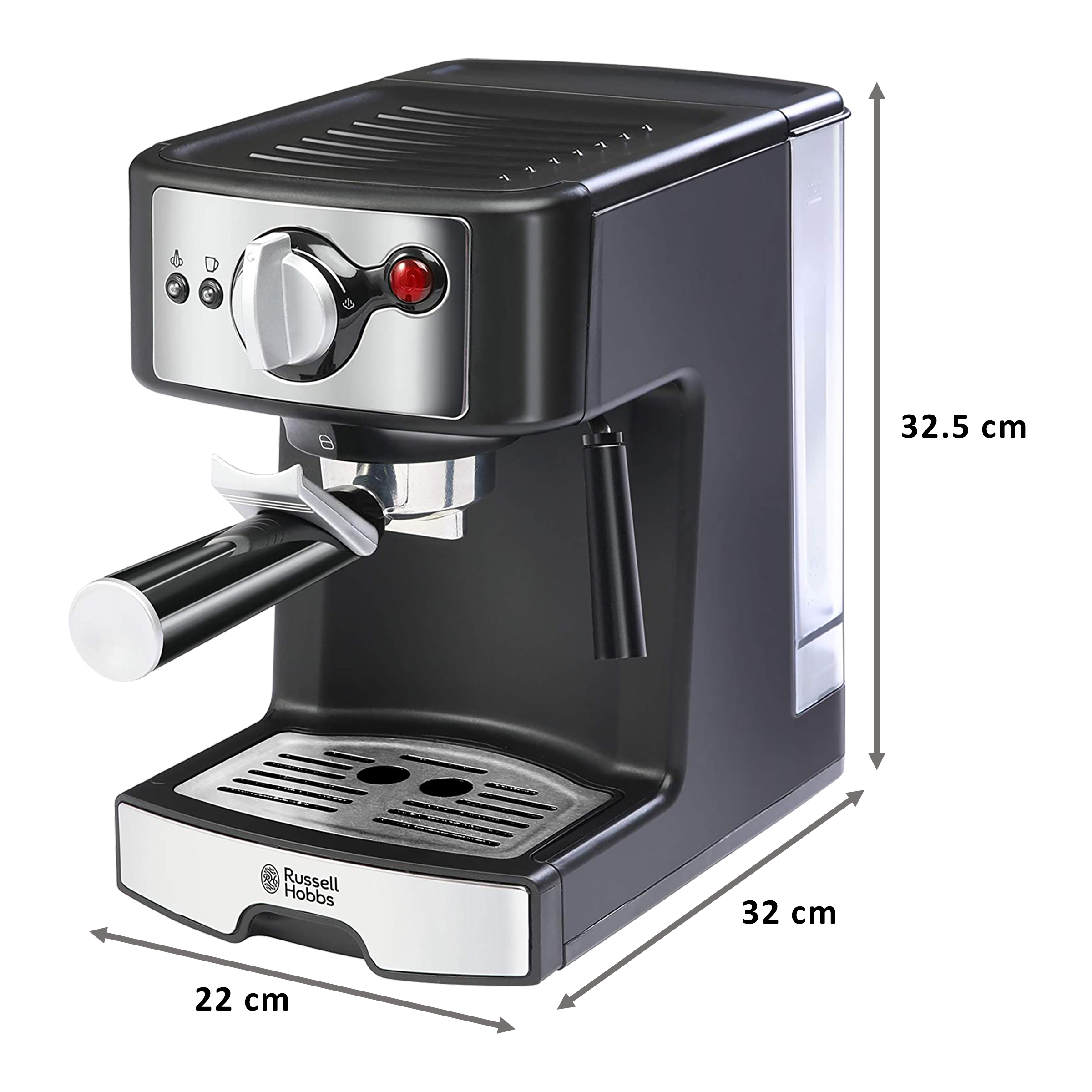 Russell Hobbs Automatic Coffee Maker (Makes Espresso, 15 Bar Pressure, 190713A, Black)_2