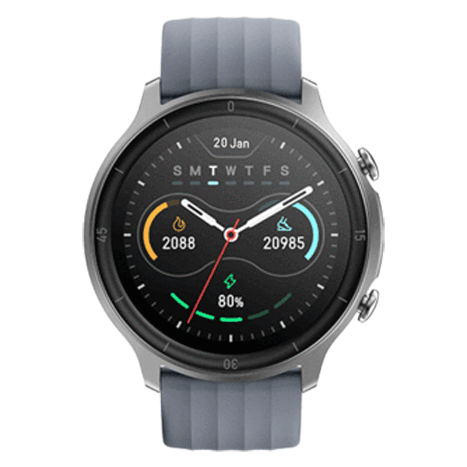 noise - noise noiseFit Agile Smart Watch (32.51mm) (5ATM Waterproof, Silver/Grey, Silicone Strap)