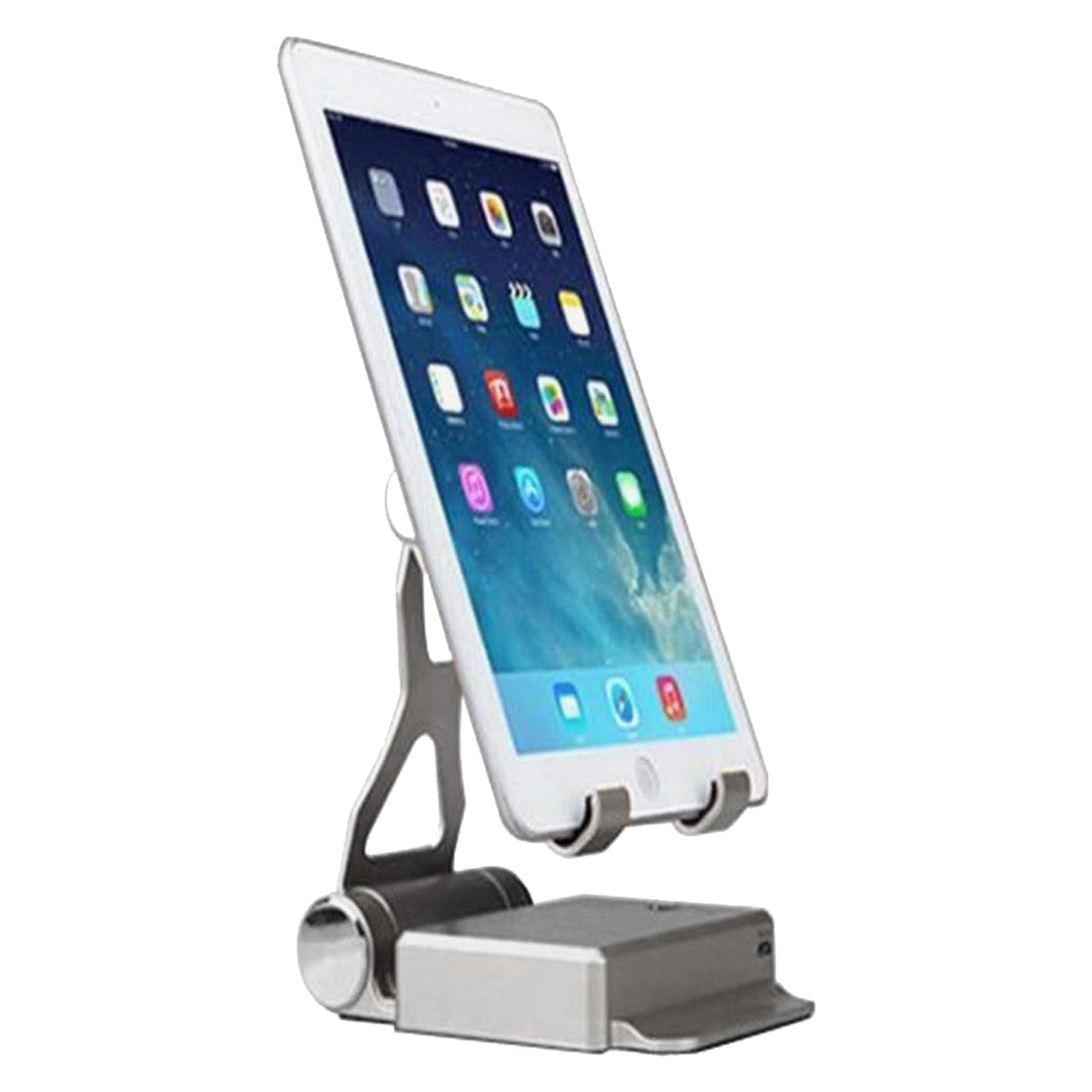 Soopii Foldable Holder For Mobiles and Tablets (In-Built 10000mAh Power Bank, PH01, Silver)_1
