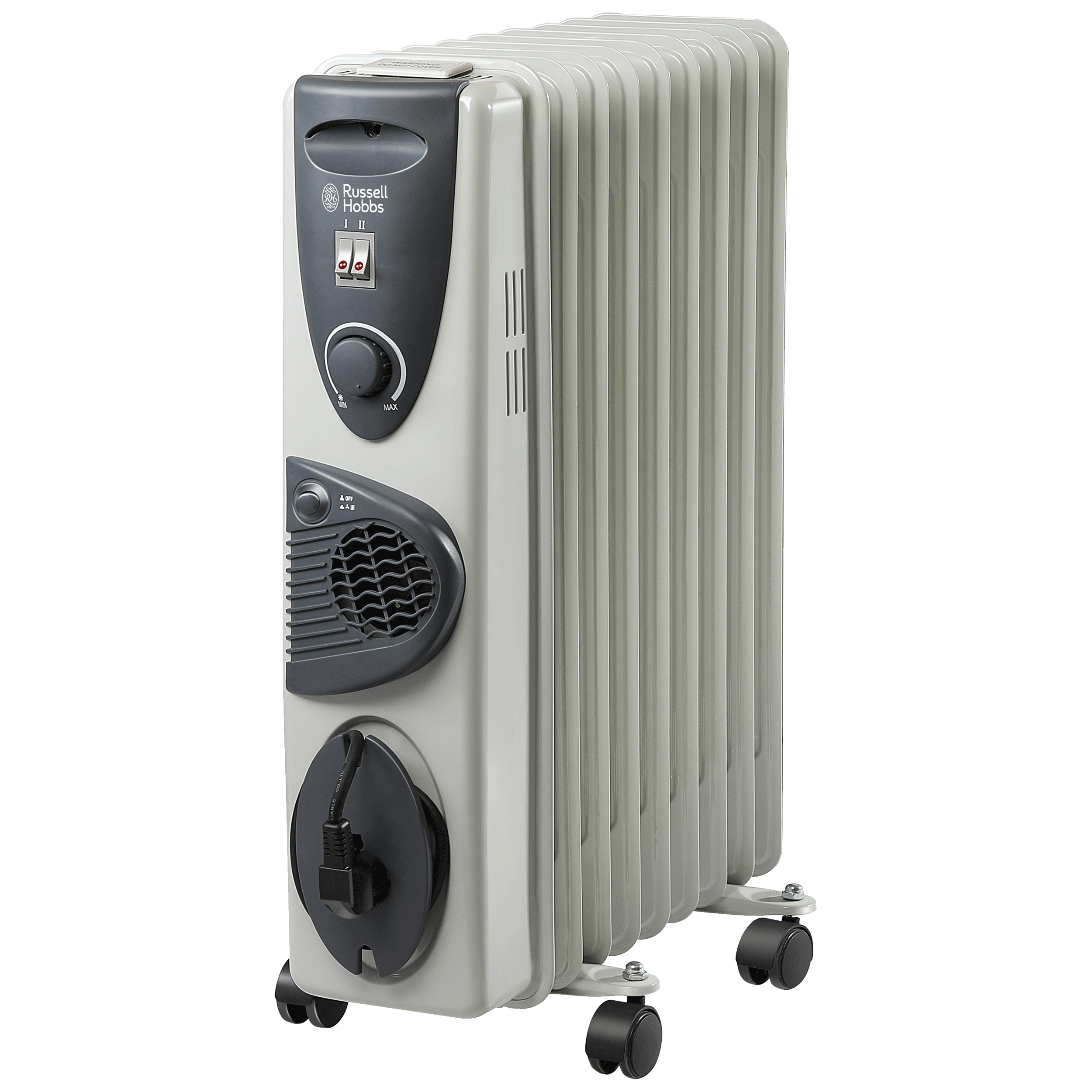 Russell Hobbs 2400 Watts Oil Filled Room Heater (ROR09F, Grey)