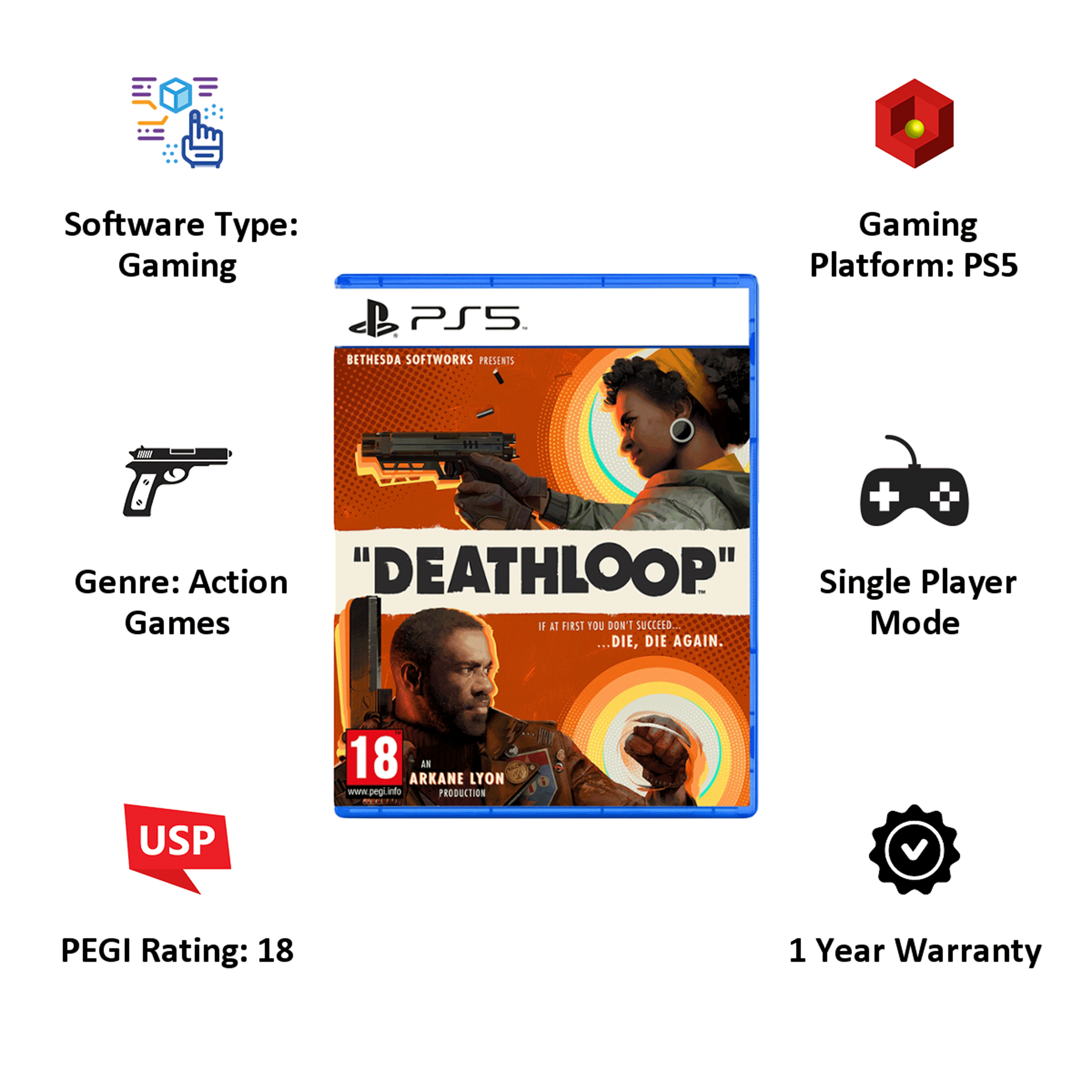  DEATHLOOP Standard Edition - PlayStation 5 : Bethesda Softworks  Inc: Video Games