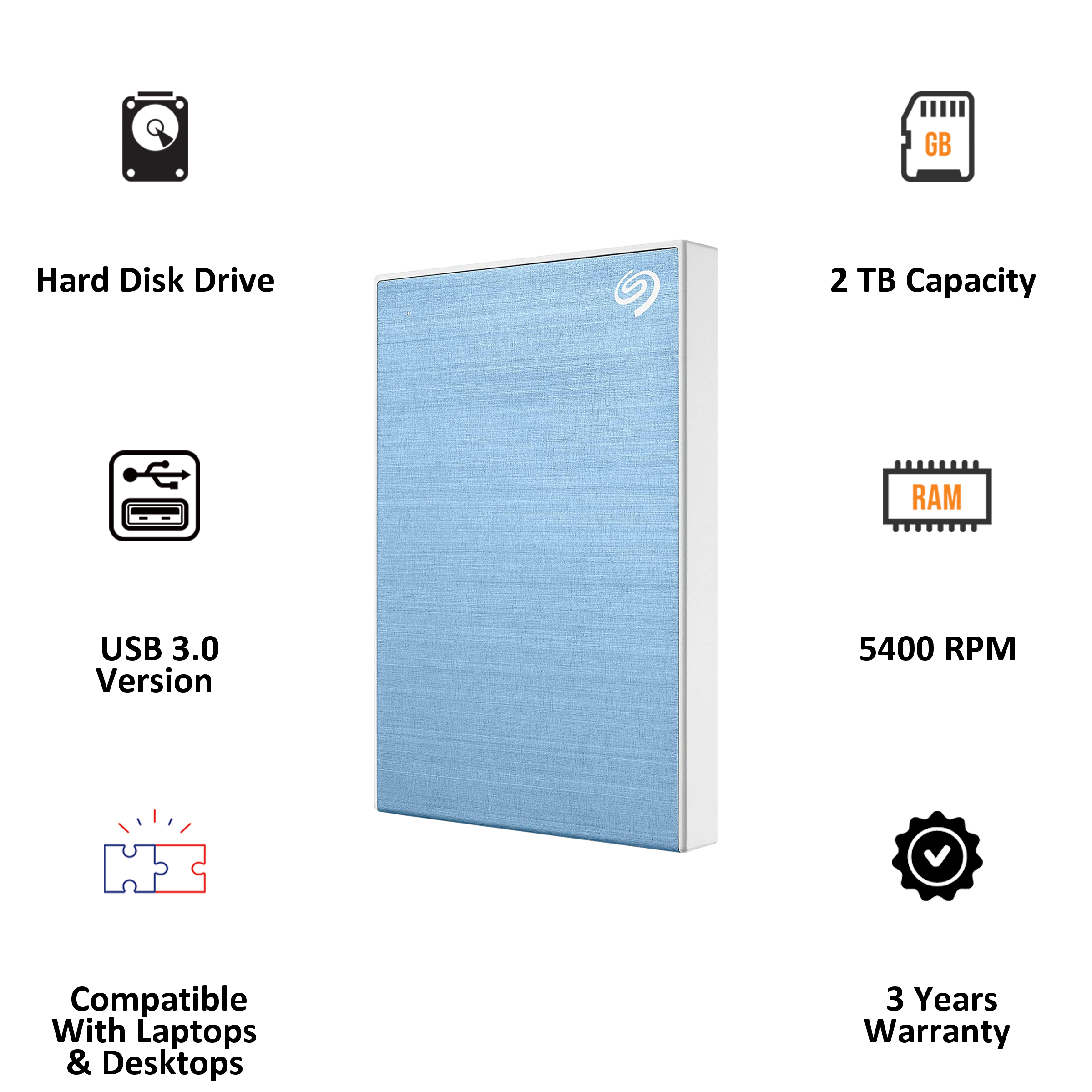 Seagate One Touch 2TB USB 3.0 Hard Disk Drive (Universal Compatibility, STKY2000402, Blue)_3