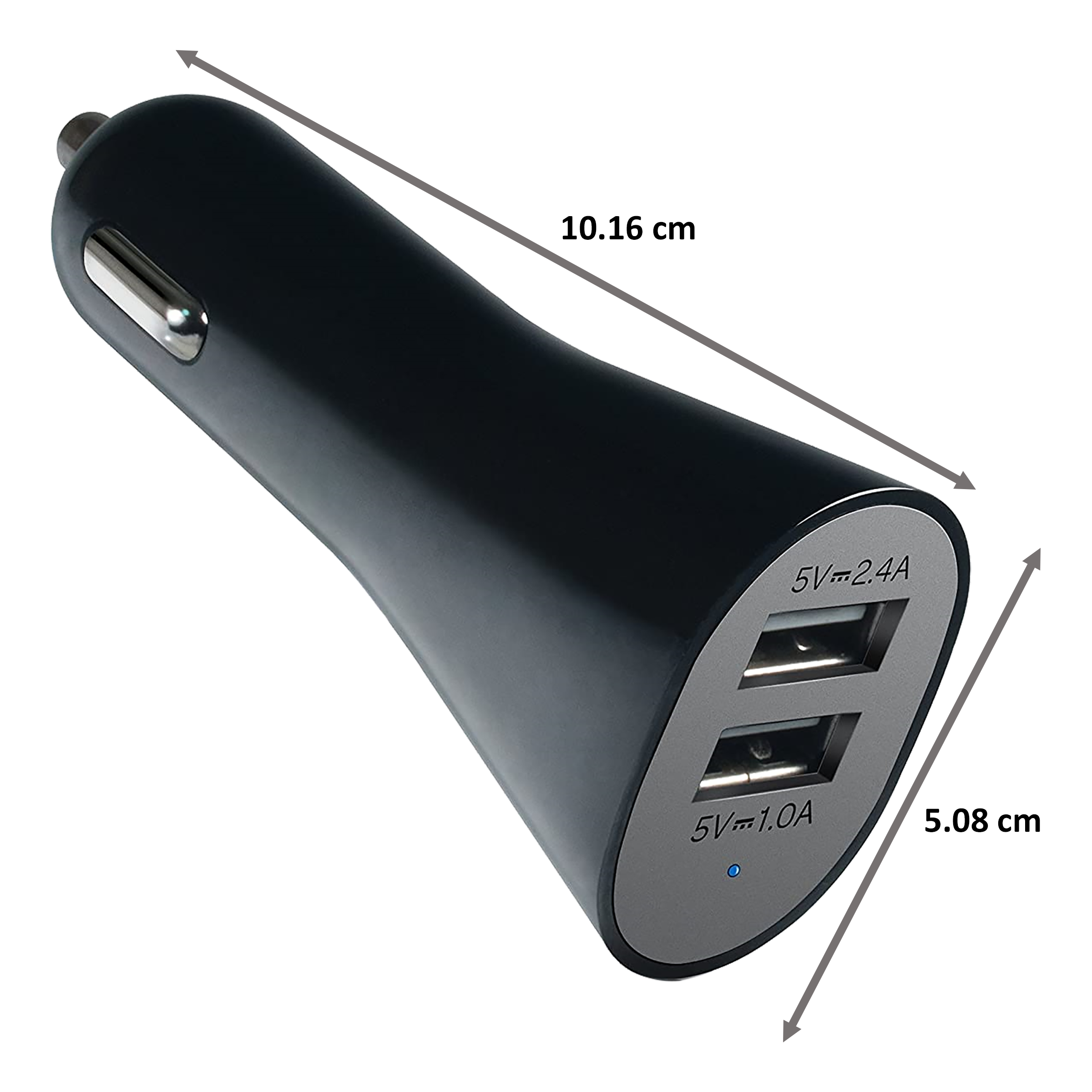 AT&T 2 USB Ports Car Charging Adapter (Led Indicator, CC34-blk, Black)_2