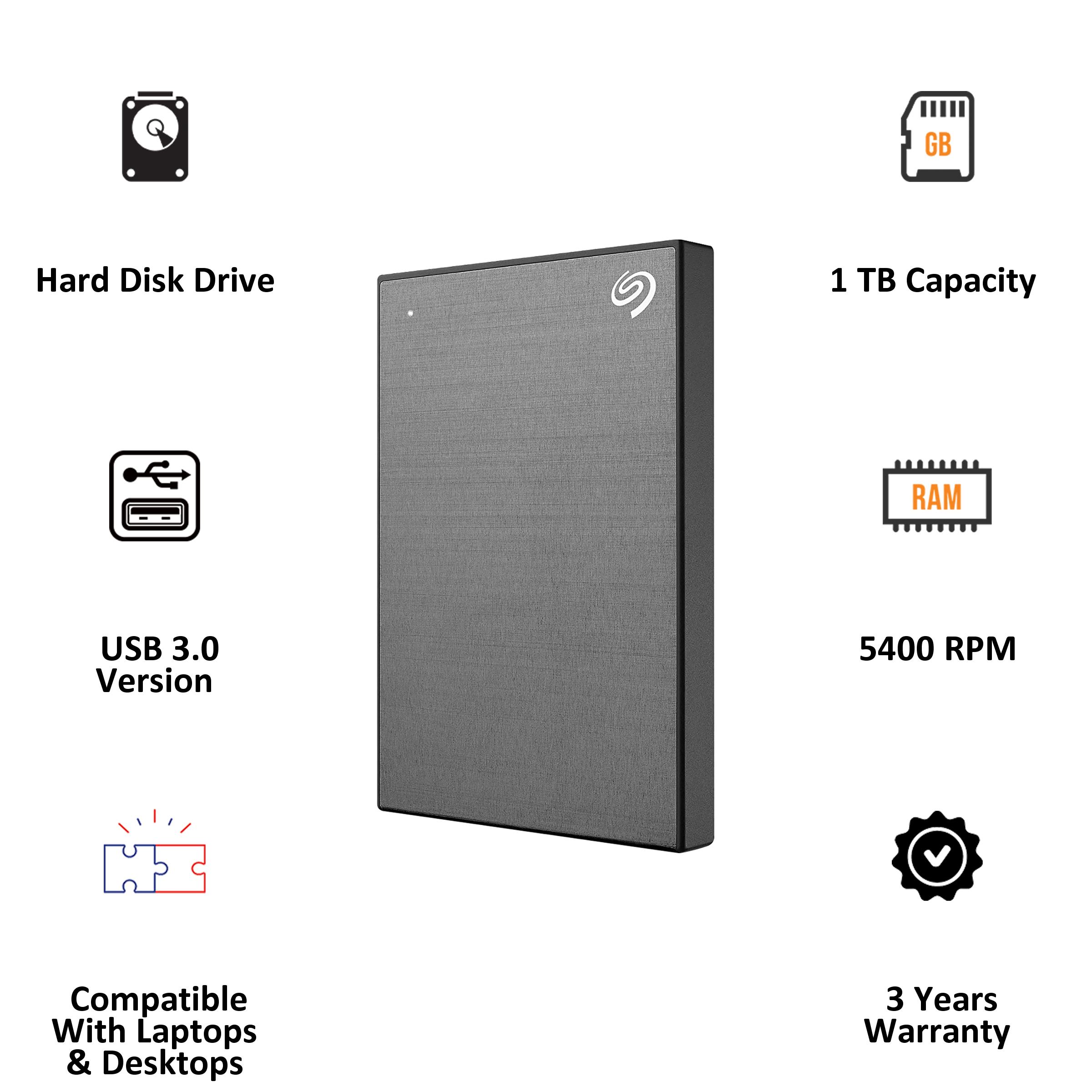 Seagate One Touch 1TB USB 3.0 Hard Disk Drive (Password Activated Hardware Encryption, STKY1000404, Grey)_3