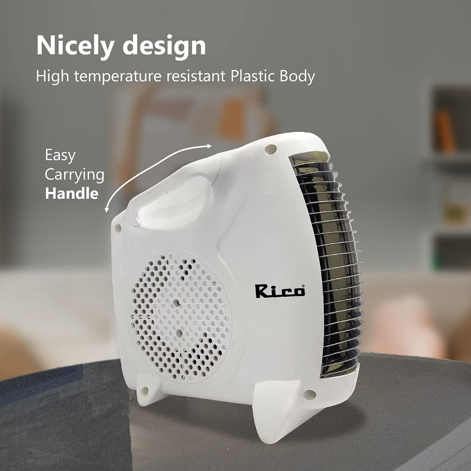 Rico ISI Certified 2000 Watts Room Heater With Japanese Fast Heating Technology and Free Replacement (Adjustable Thermostat Setting, RH1502, White)_3